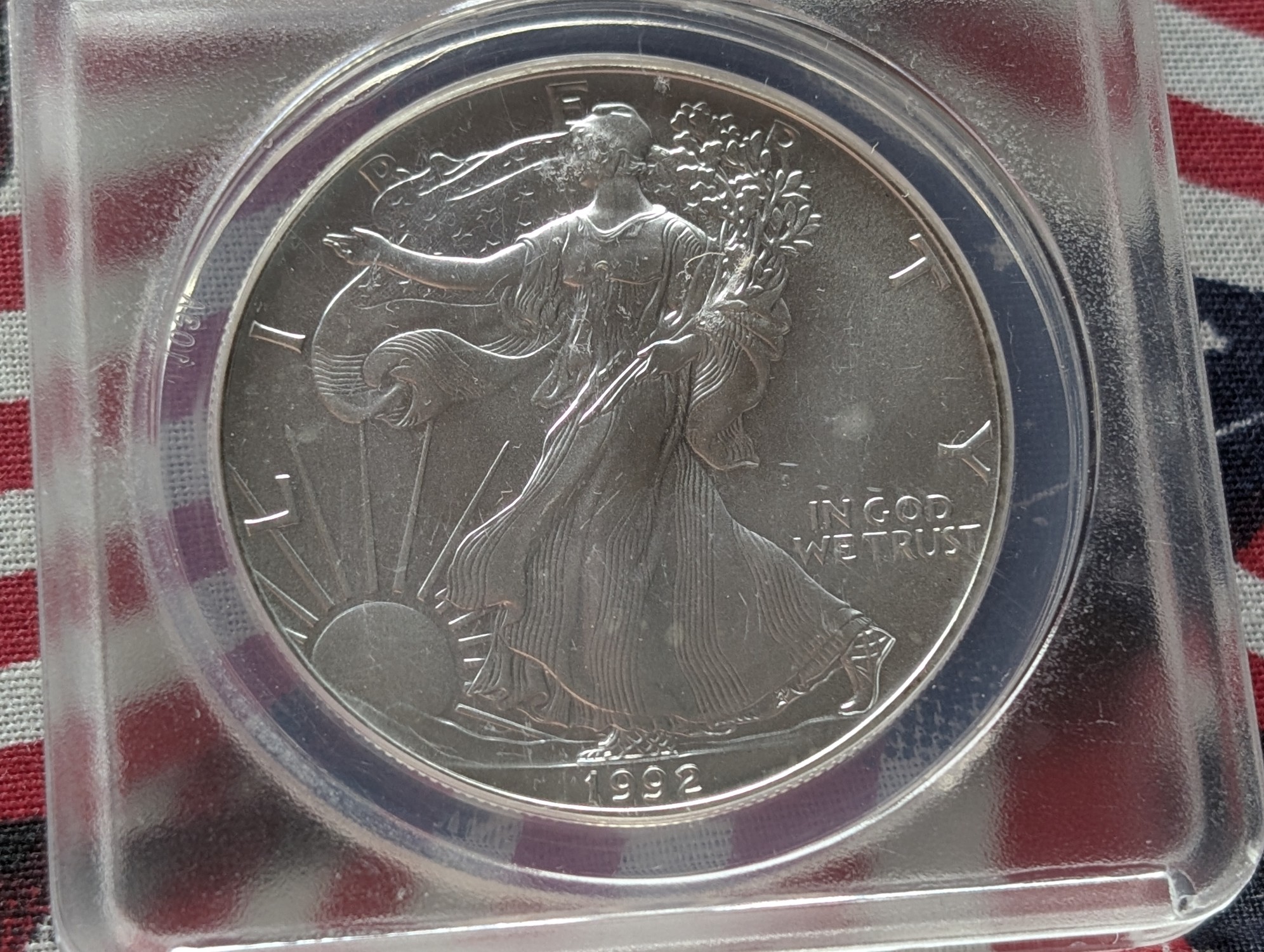 1992 American Silver Eagle - ANACS Cert. MS70 - First Release - MIDWEST HOARD, .999 Fine Silver One Troy Ounce
