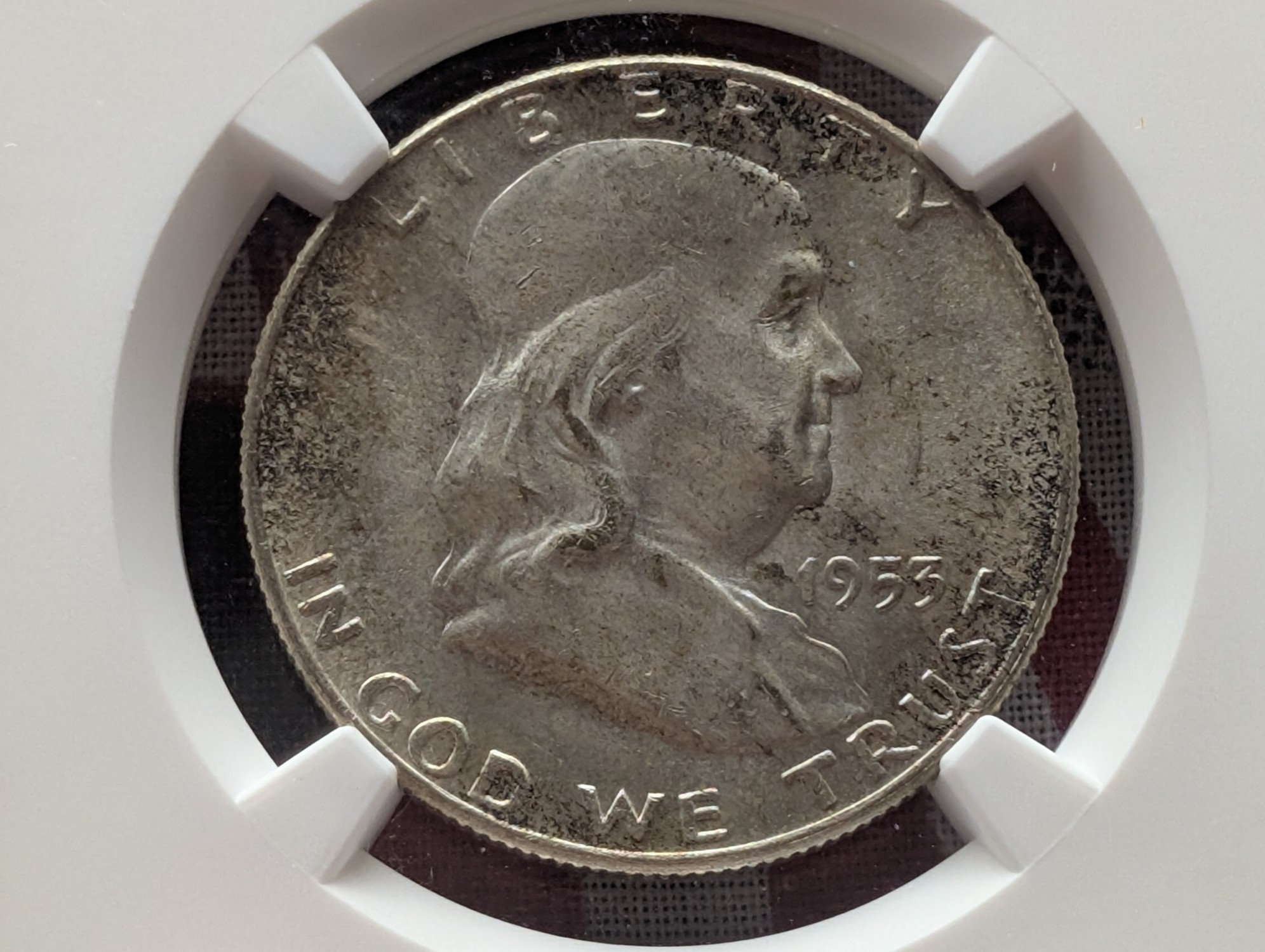 1953-D Franklin 90% Silver Half Dollar - NGC MS64 FBL