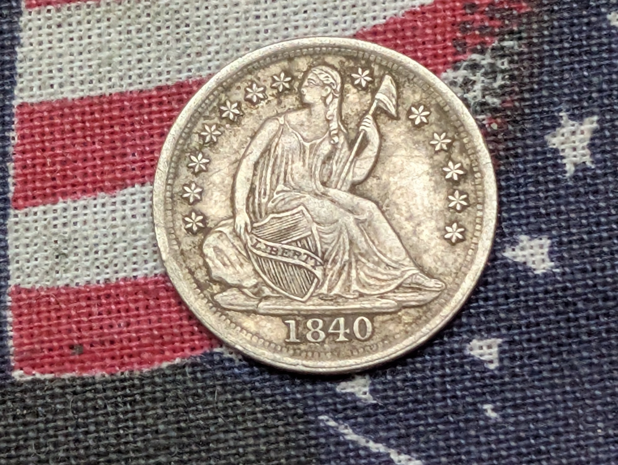 XF+ - 1840-O w/ No Drapery Seated Liberty Half Dime