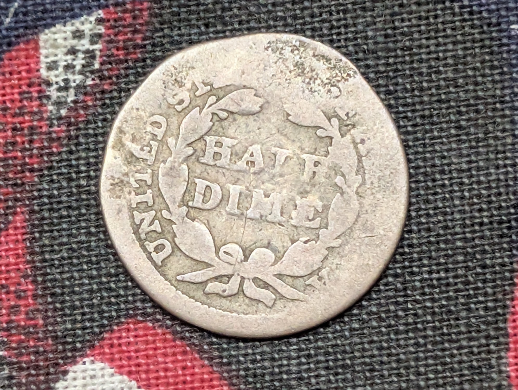 1853 Seated Liberty Half Dime w/ Damage