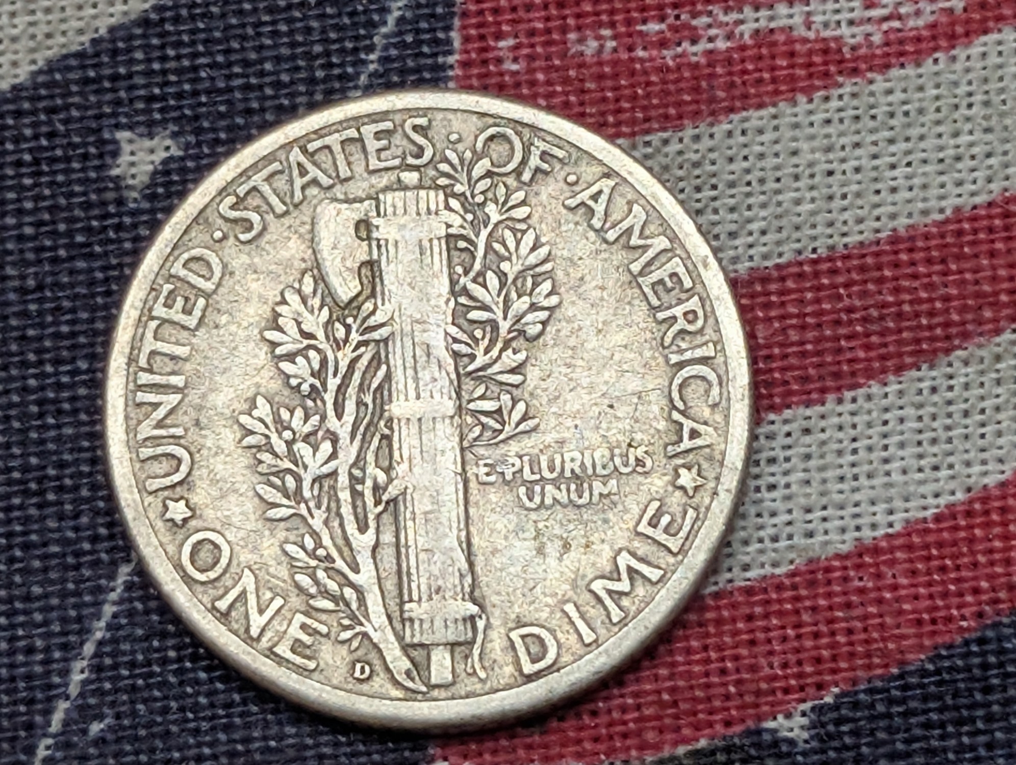 FINE - 1926-D Mercury 90% Silver Dime