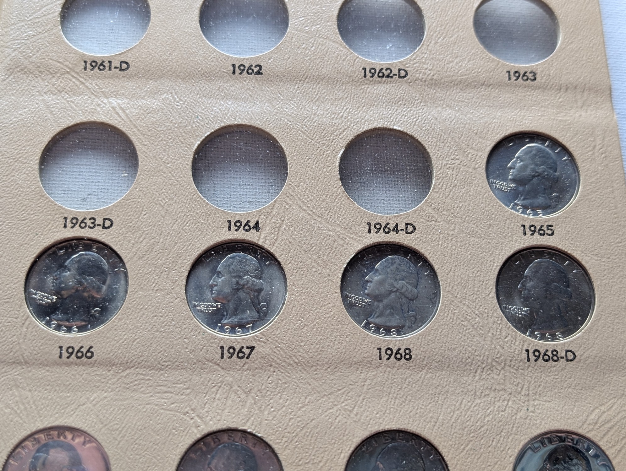 Partial 1965-1987 Washington Quarter Collection In Dansco Album - Includes (2) 40% Silver Bicentennial Quarters (61 Coins)
