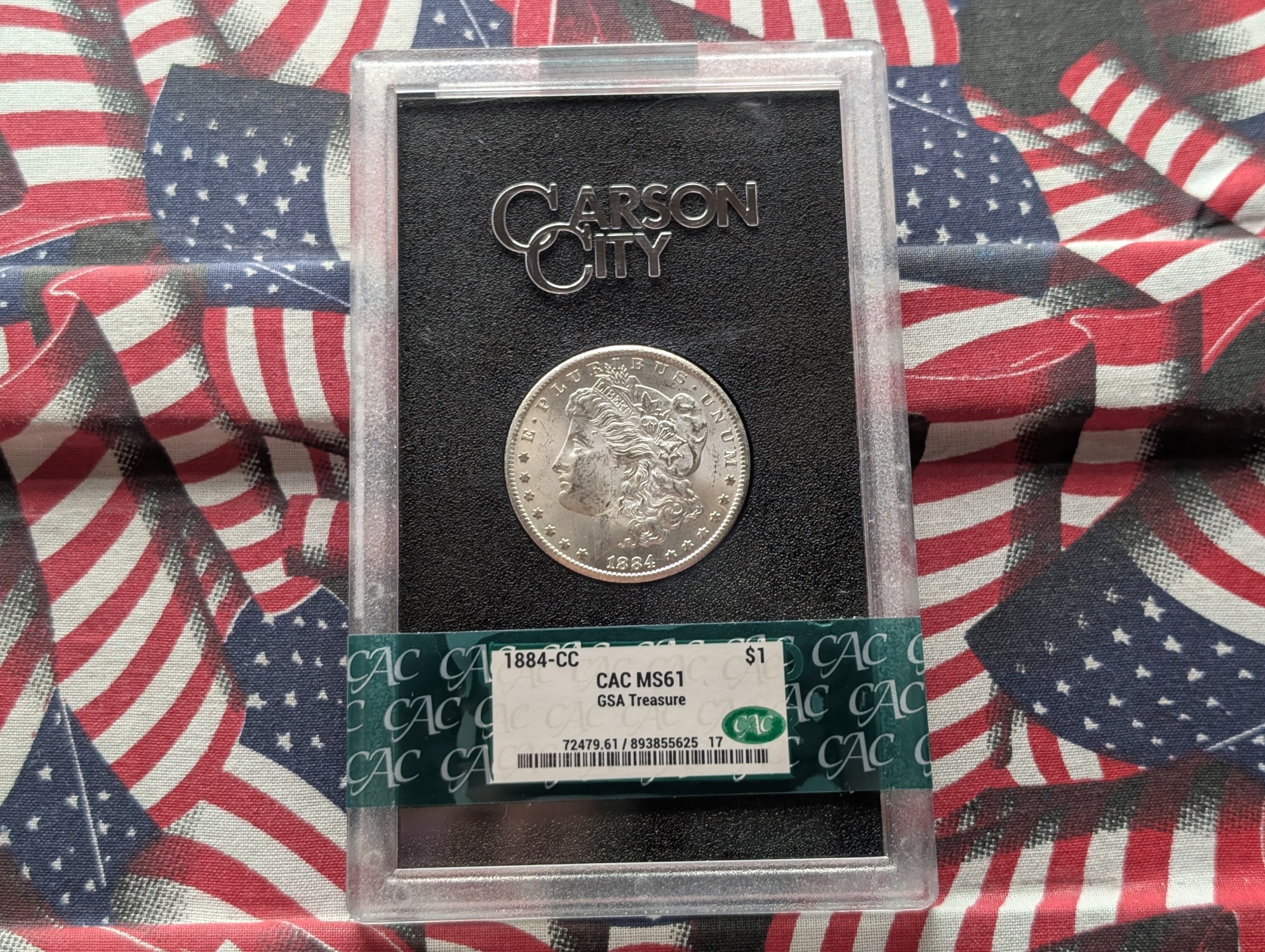 1884-CC Morgan 90% Silver Dollar - CAC Cert. MS61 - GSA Treasure