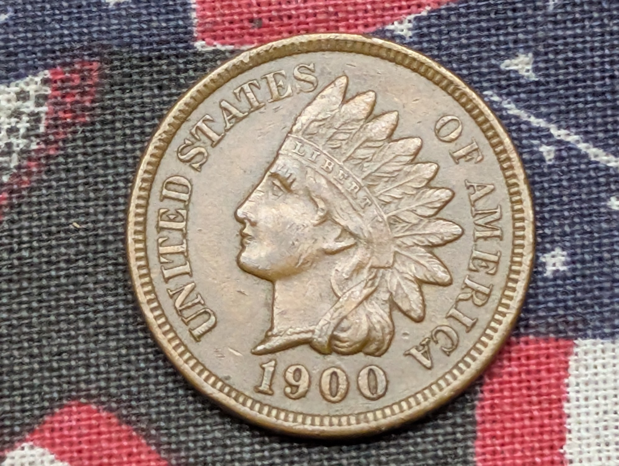 1900 Indian Head Cent - AU+