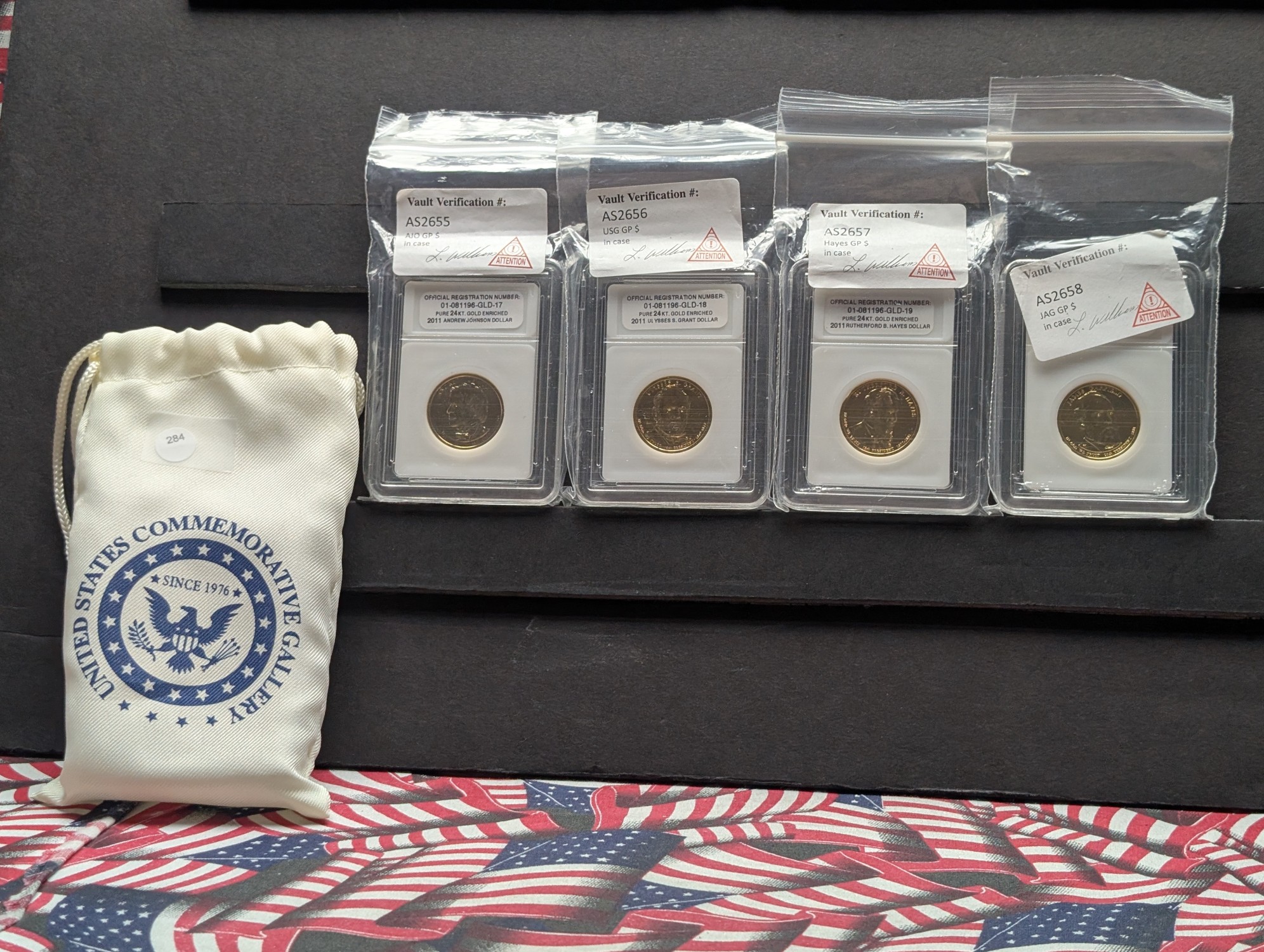 2011 Four-Coin Presidential Dollar Set - GOLD Enriched!!!