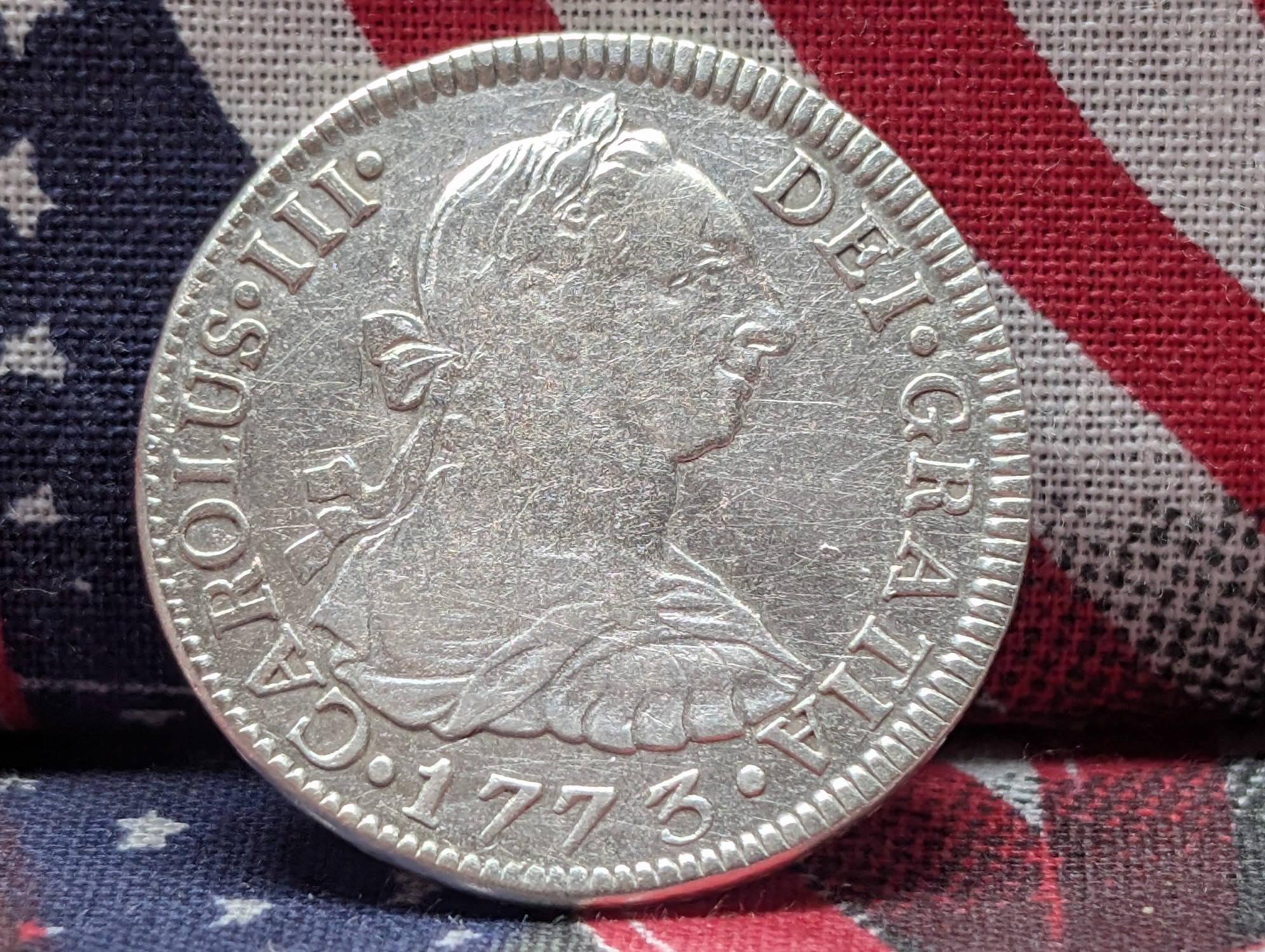 1773 Mexico 2 Silver Reales, 90.3% Silver 6.75g
