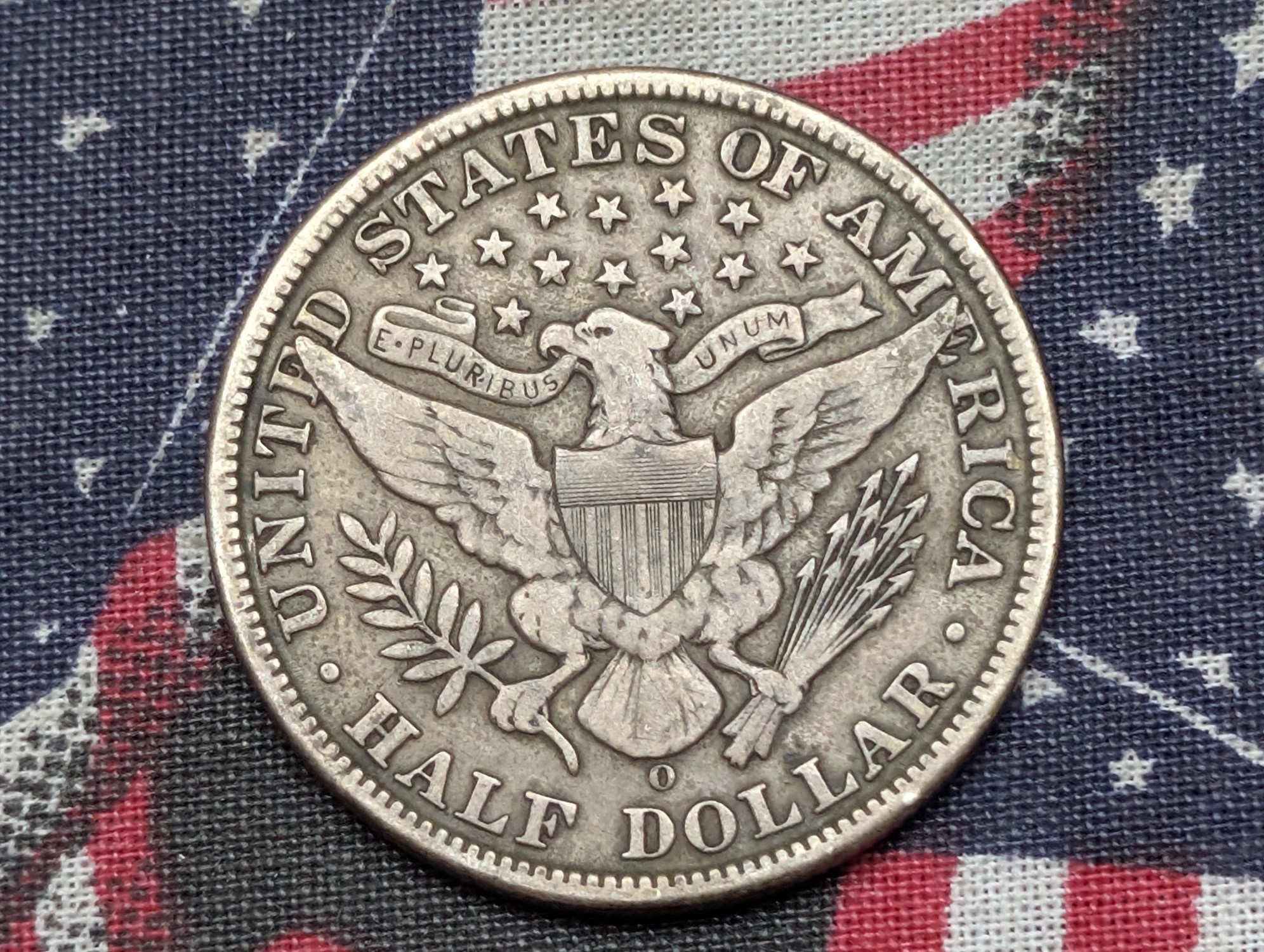 1908-O Barber 90% Silver Half Dollar - FINE+