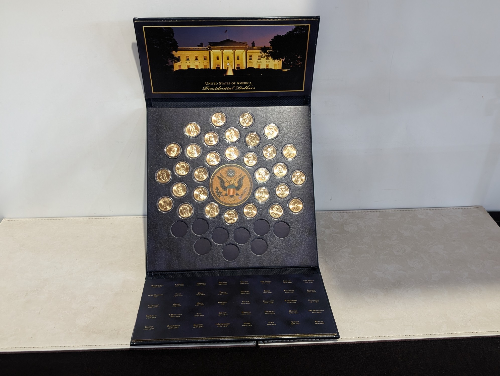 Partial Collection of Presidential Dollars in Nice Display (31 Coins)
