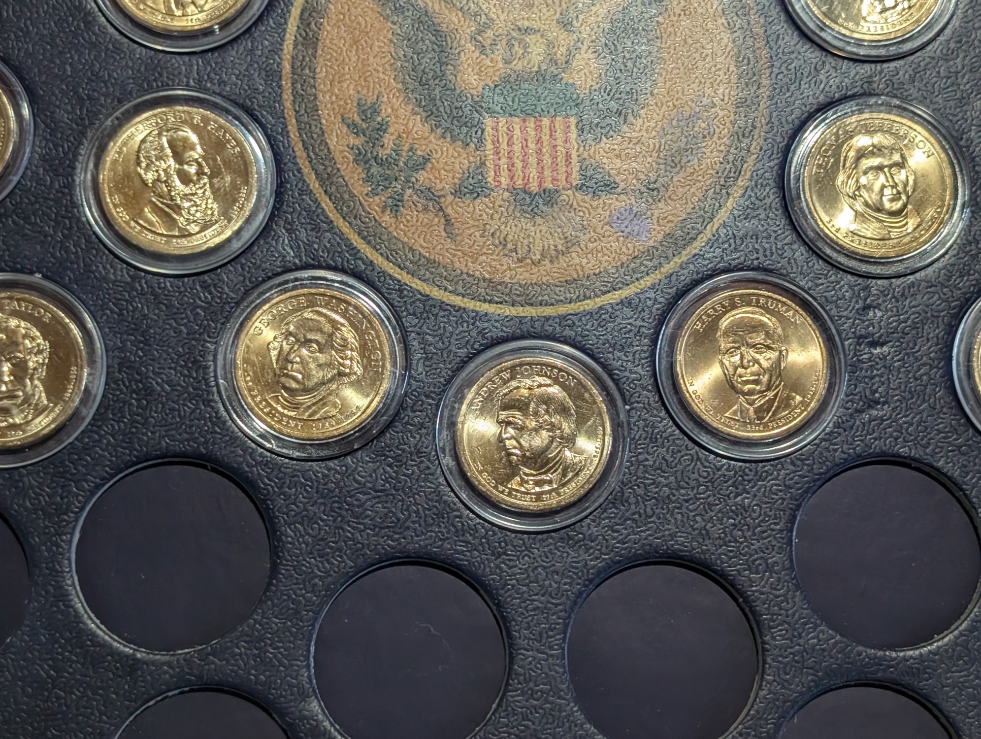 Partial Collection of Presidential Dollars in Nice Display (31 Coins)