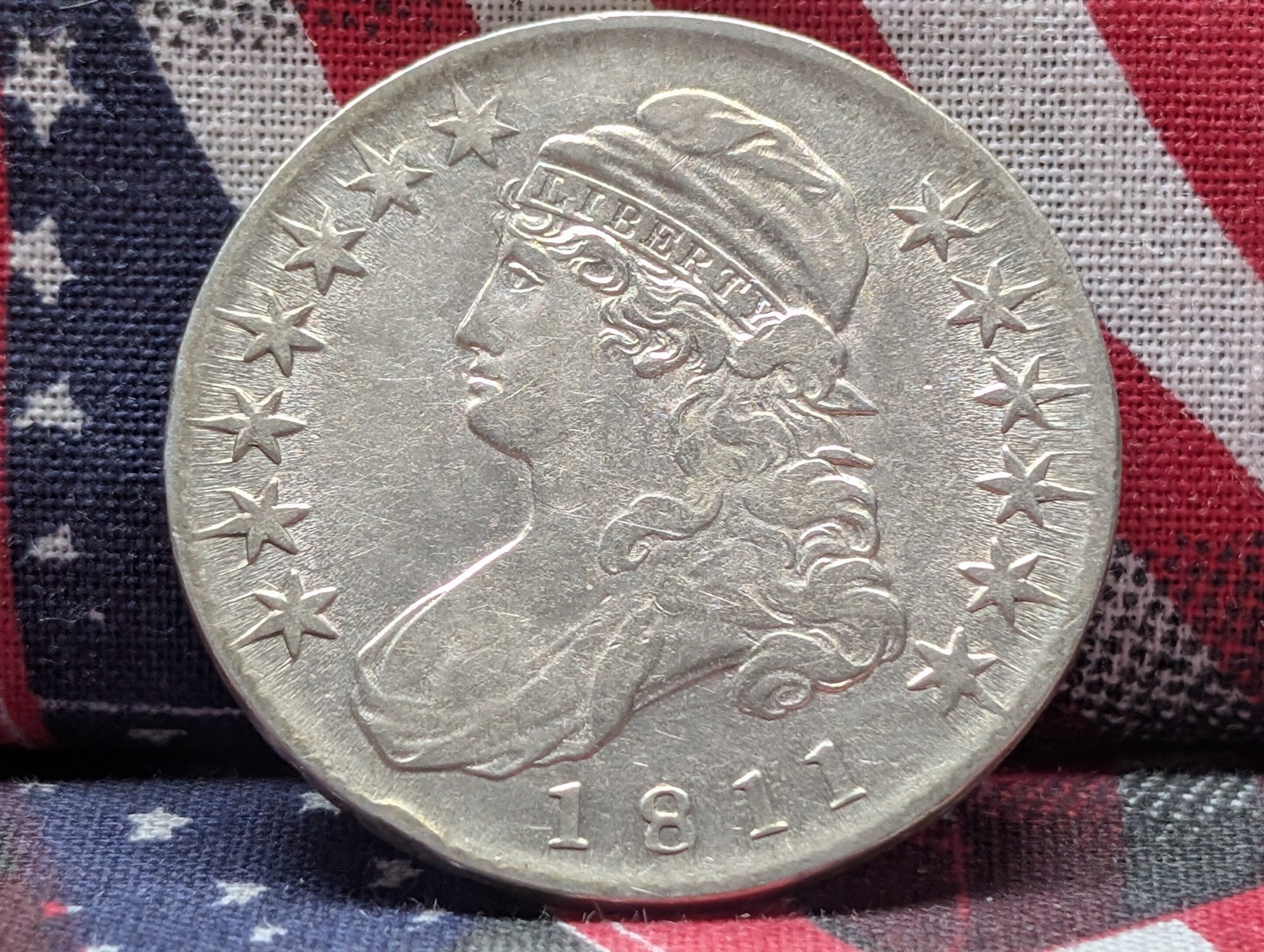 AU - 1811 Capped Bust Silver Half Dollar