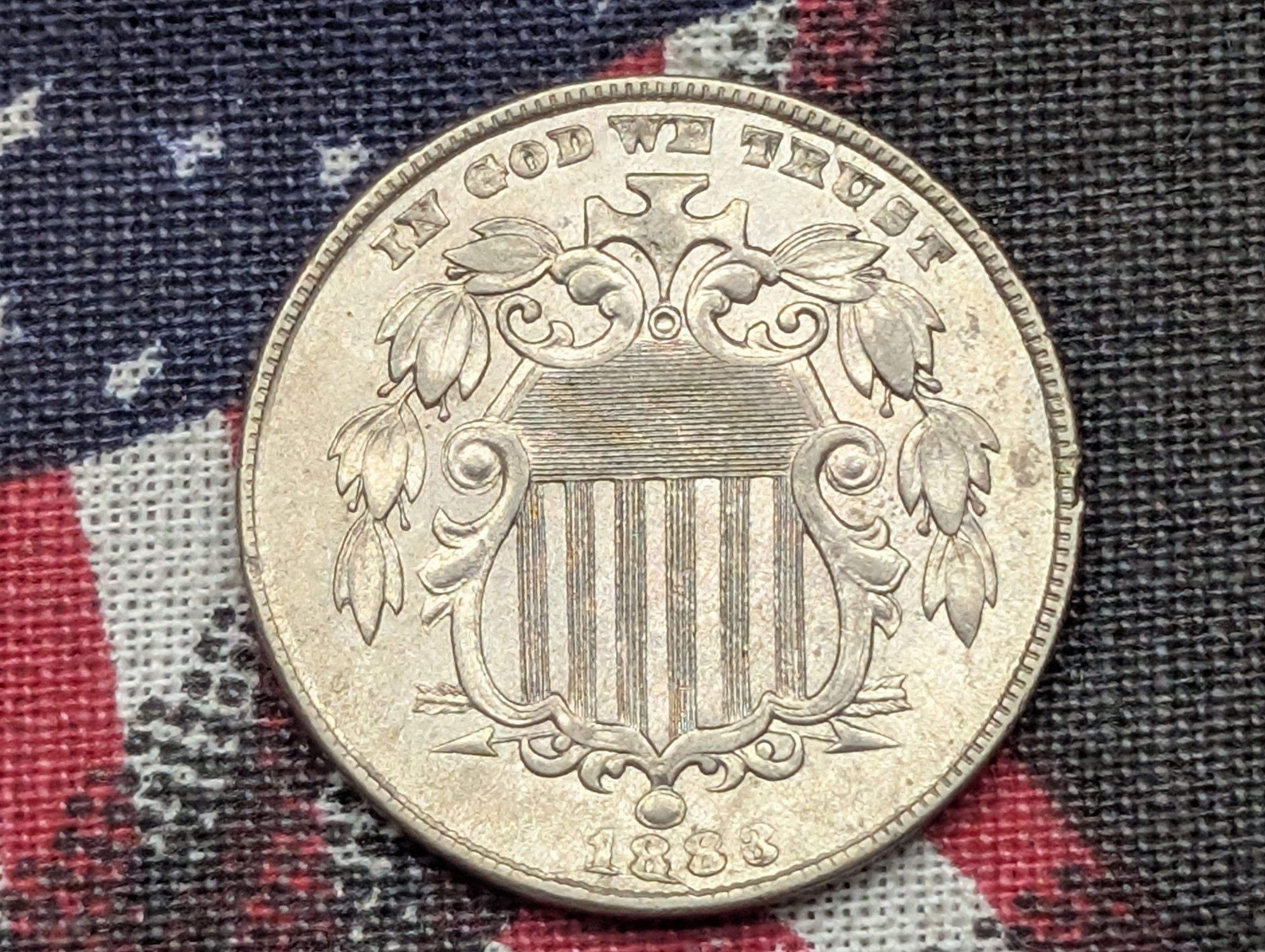 AU/UNC - 1883/2 Shield Nickel