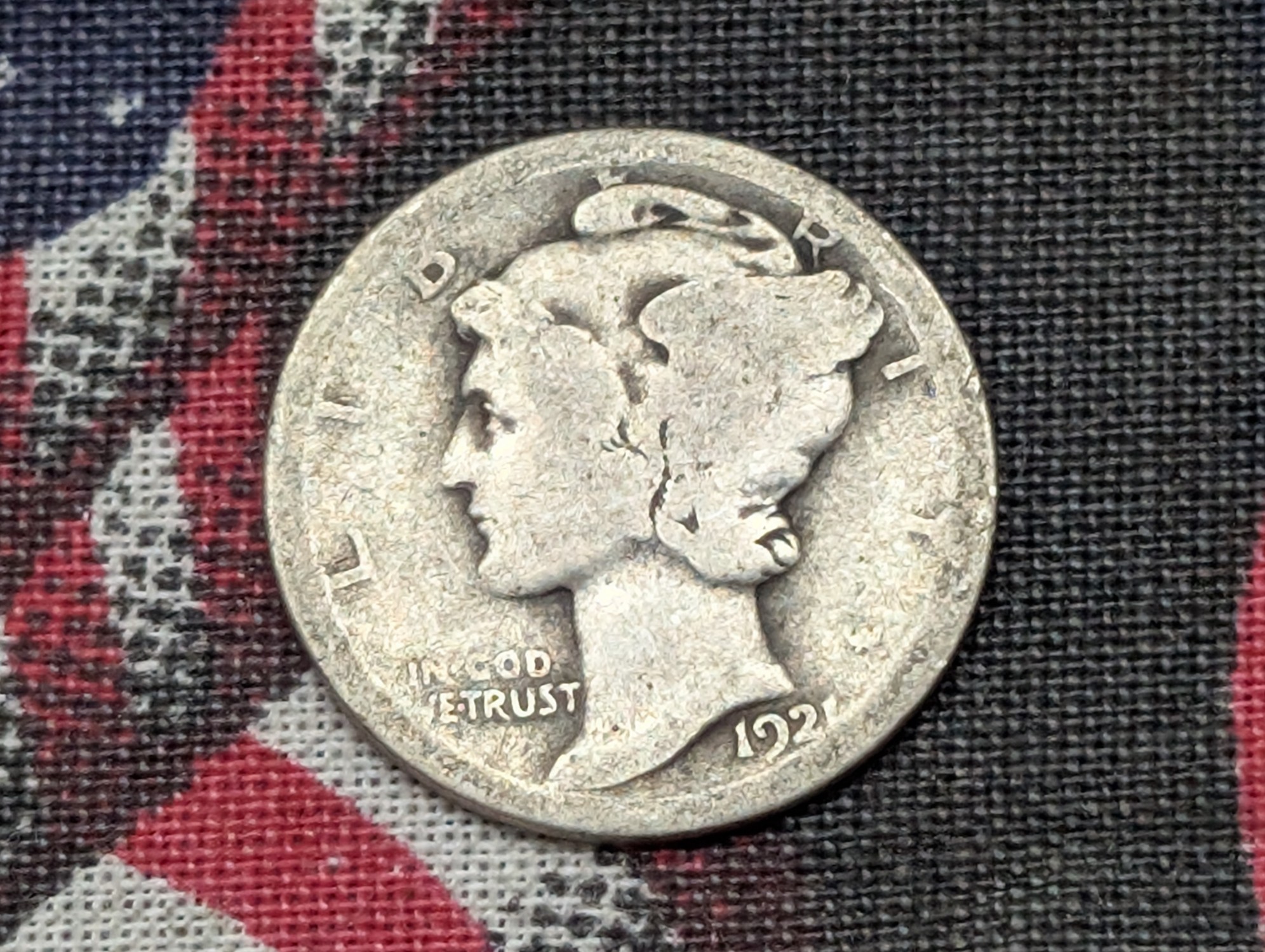 1921-D Mercury 90% Silver Dime