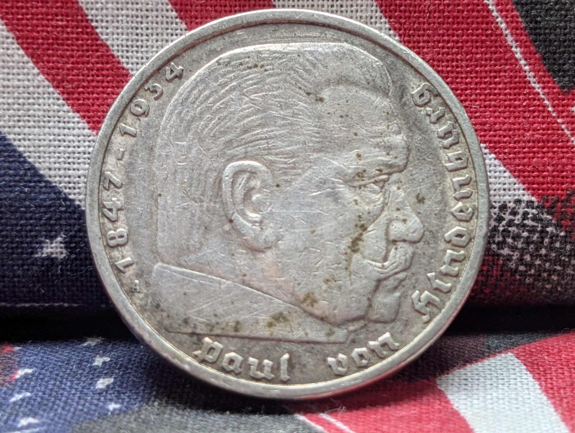 1935-A Germany 90% Silver 5 Reichsmark, 13.88g