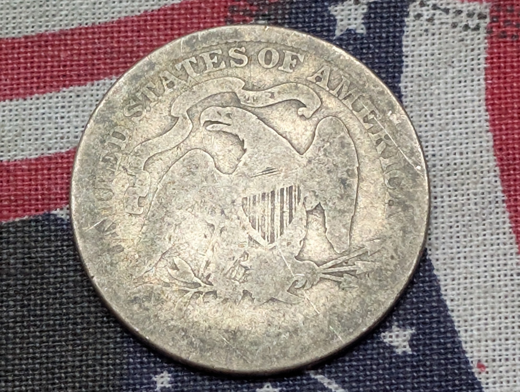 1877 Seated Liberty 90% Silver Quarter