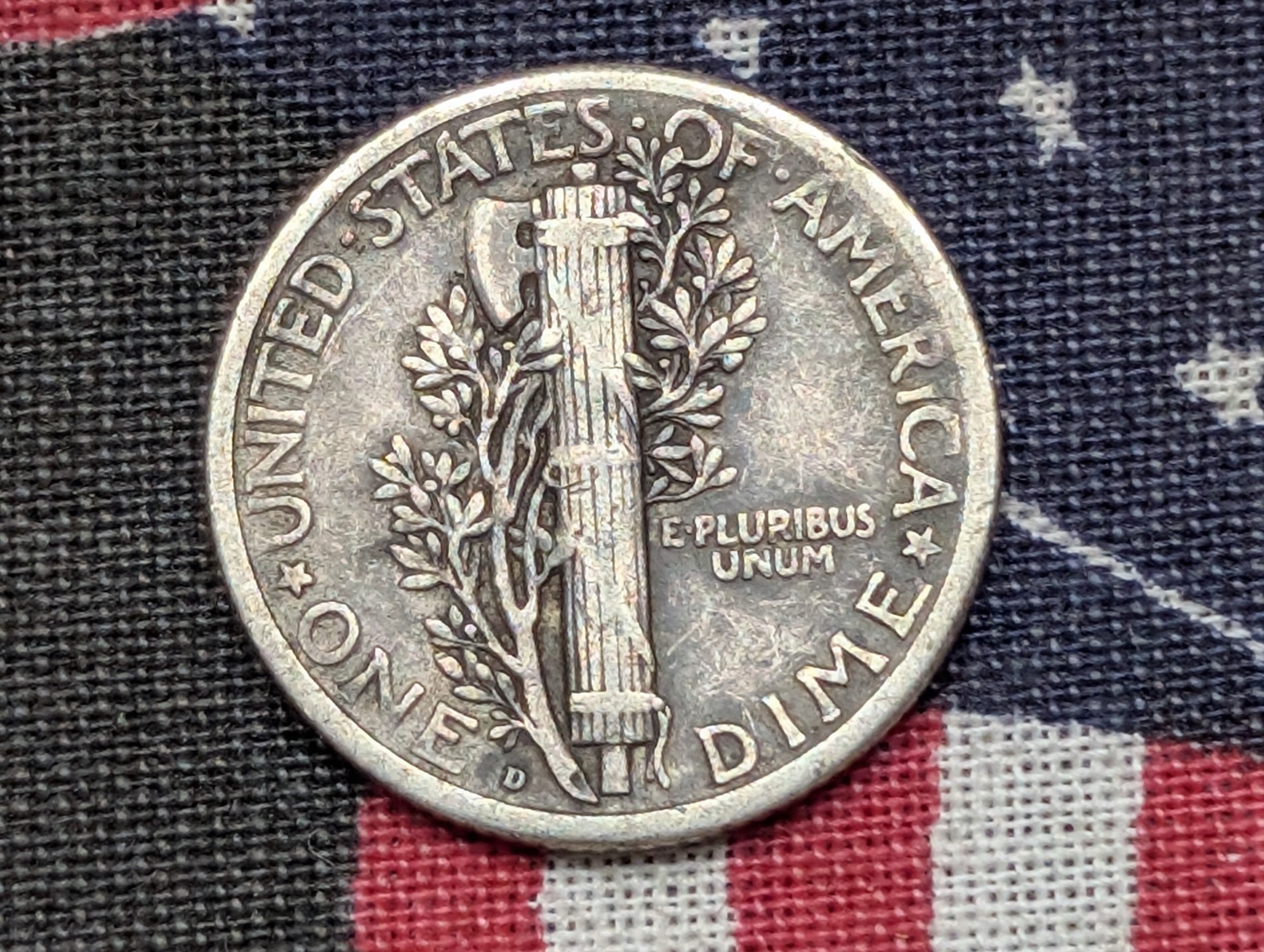 1919-D Mercury 90% Silver Dime