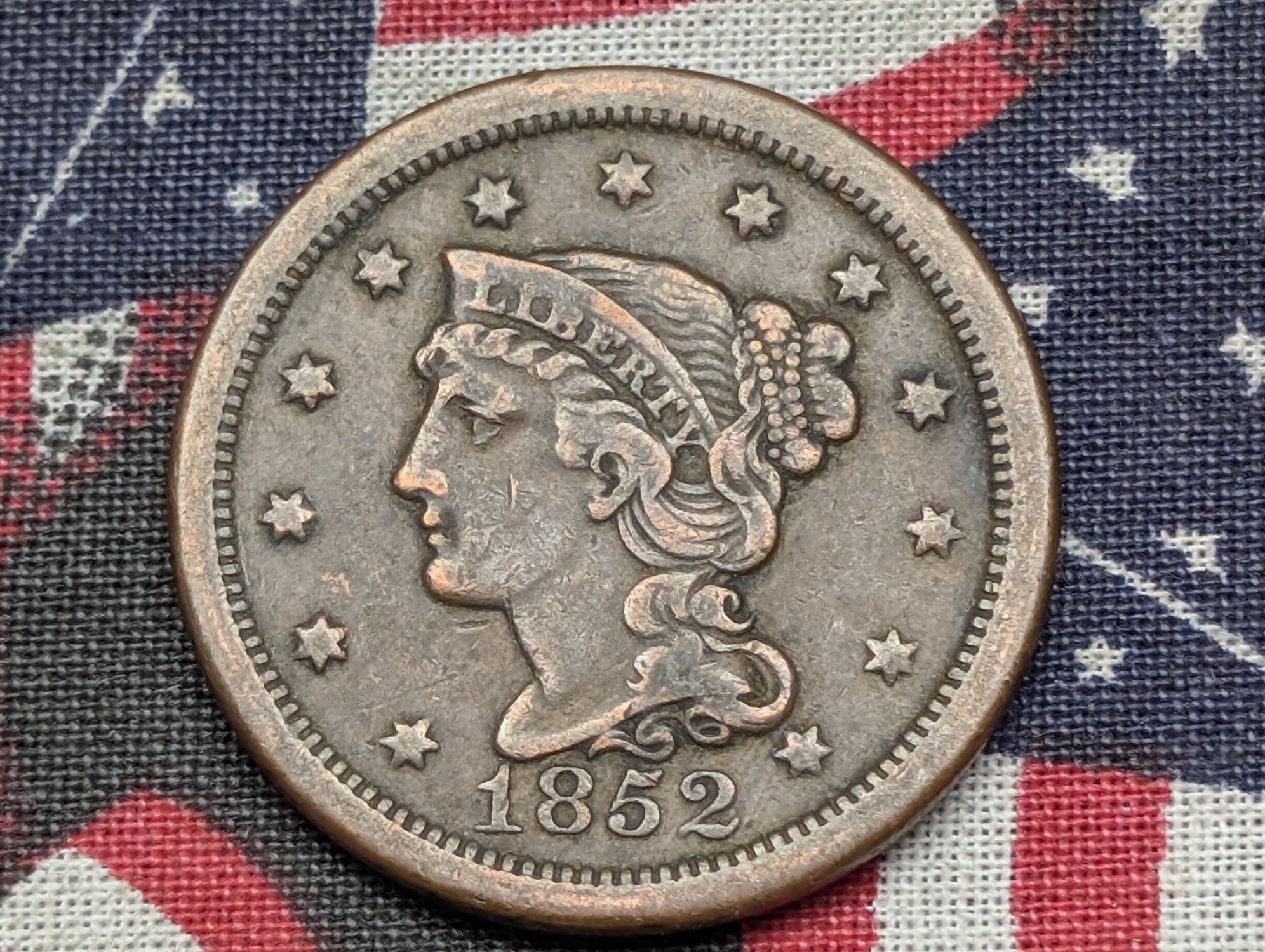 1852 Braided Hair Large Cent