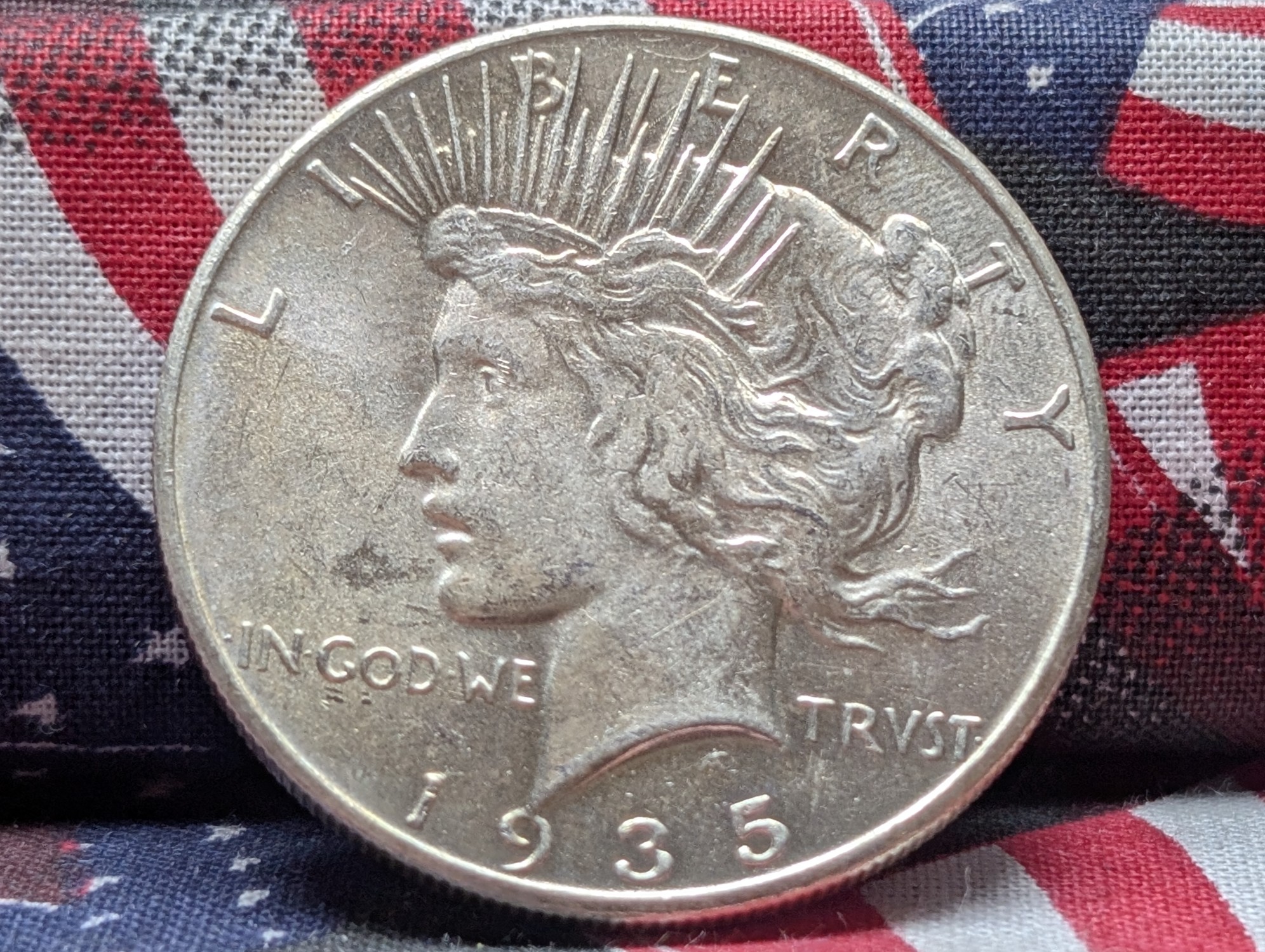 1935 Peace 90% SILVER Dollar - Brilliant Uncirculated!