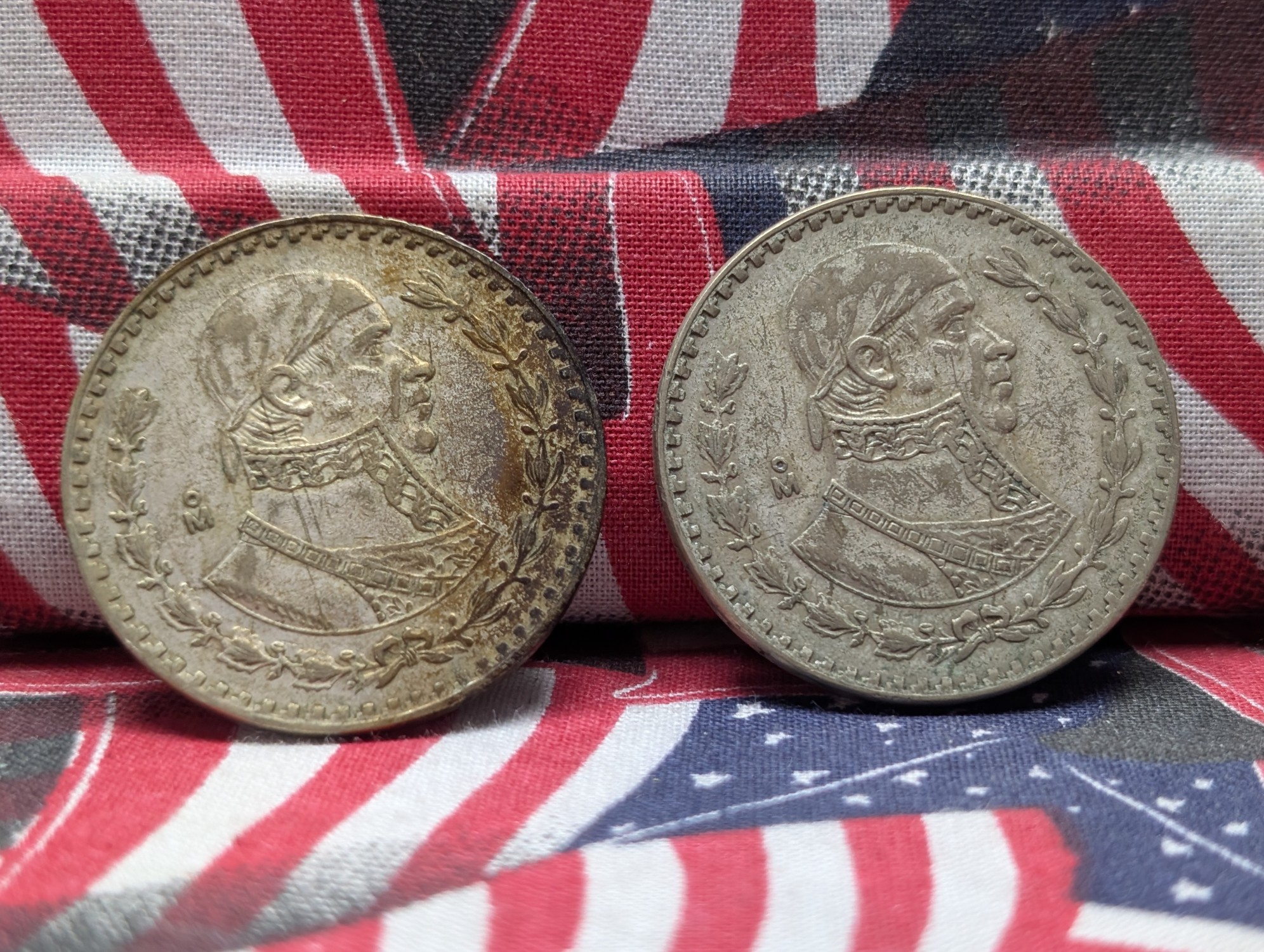 1962 & 1960 Mexico 10% Silver Pesos - 16g each
