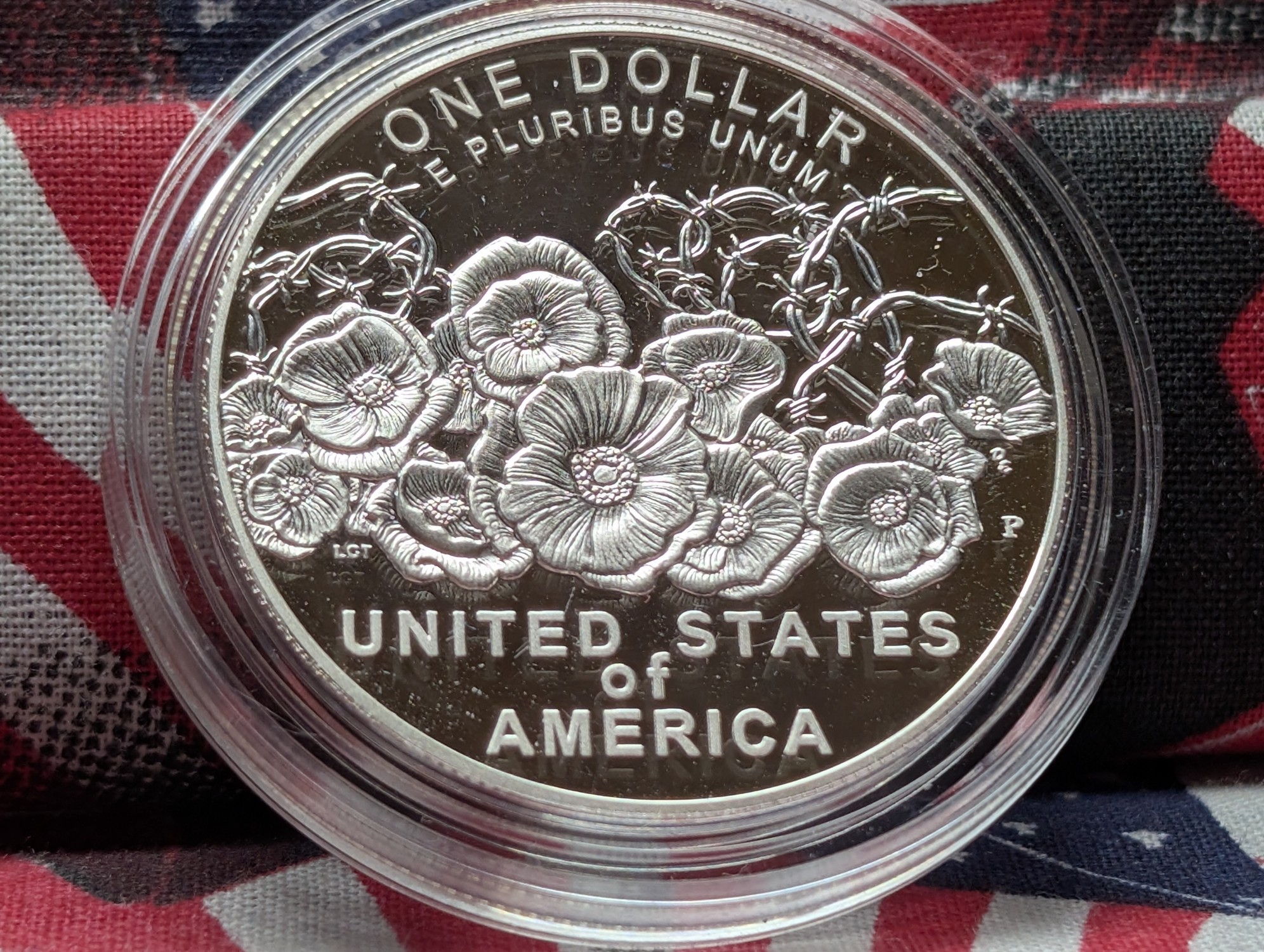 2018-P PROOF WWI Centennial Commem 90% Silver Dollar in Government Capsule