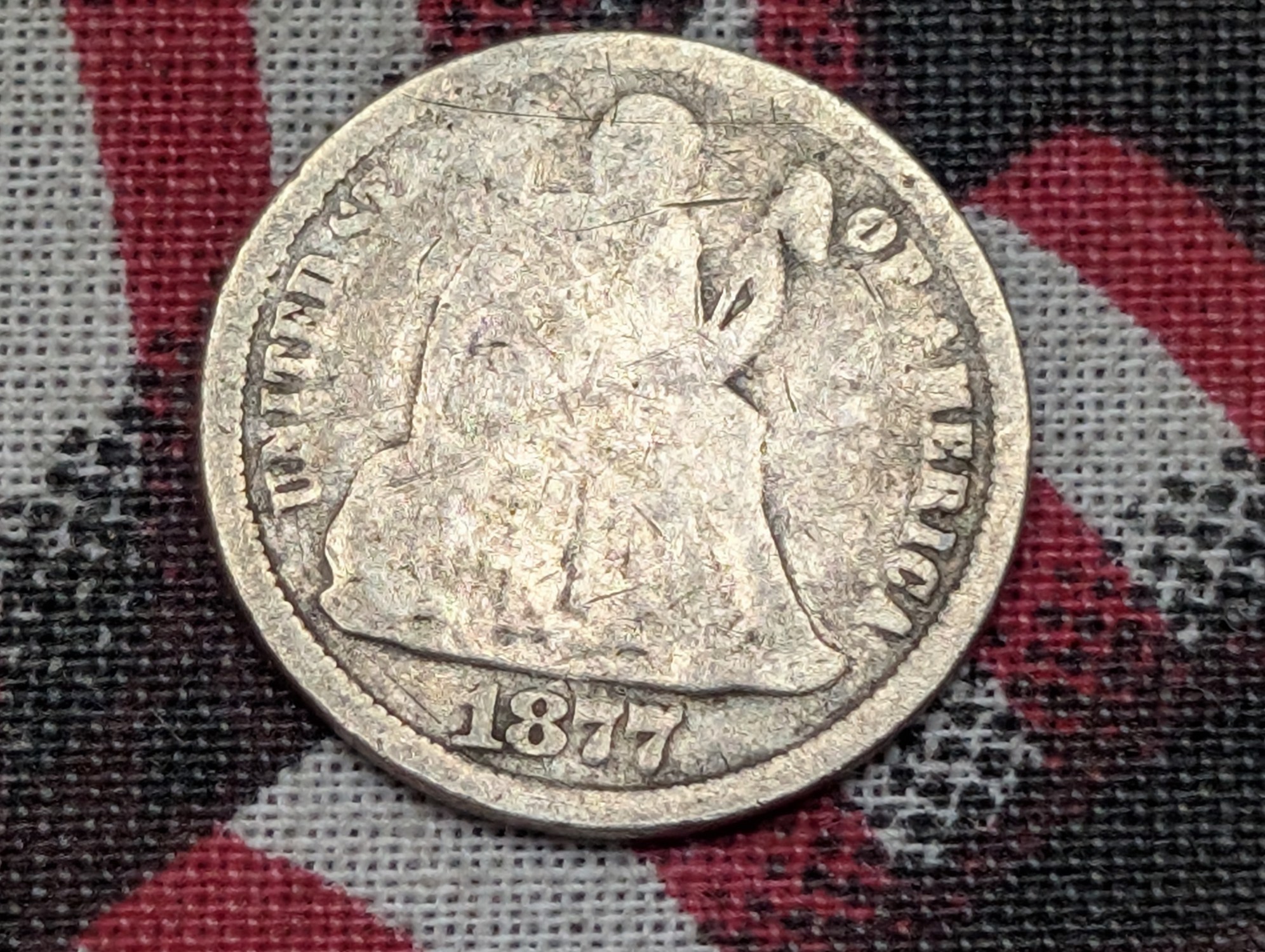 1877-CC w/ Legend Seated Liberty 90% Silver Dime