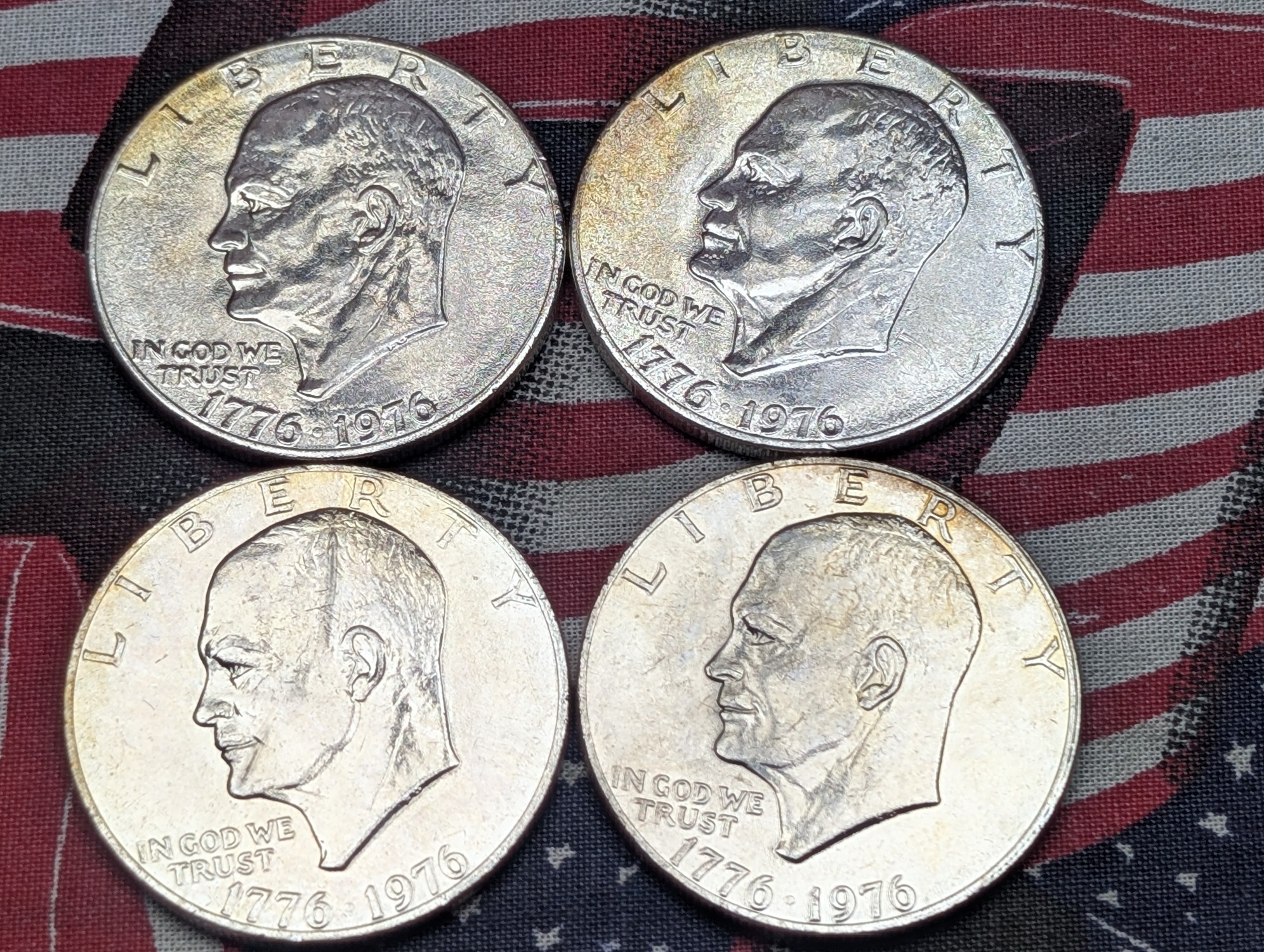 (4) 1776-1976 Eisenhower Bicentennial Dollars