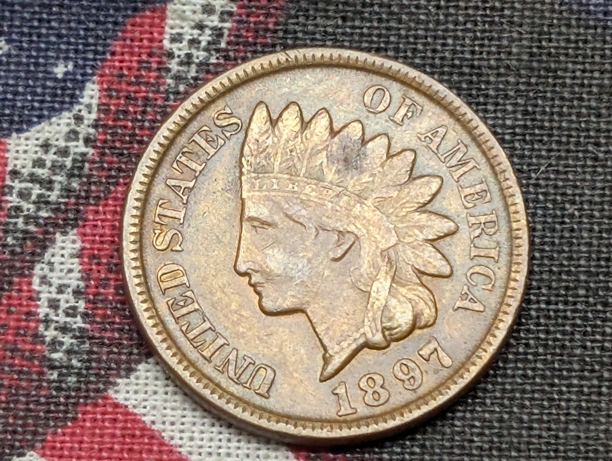 1897 Indian Head Cent - AU+