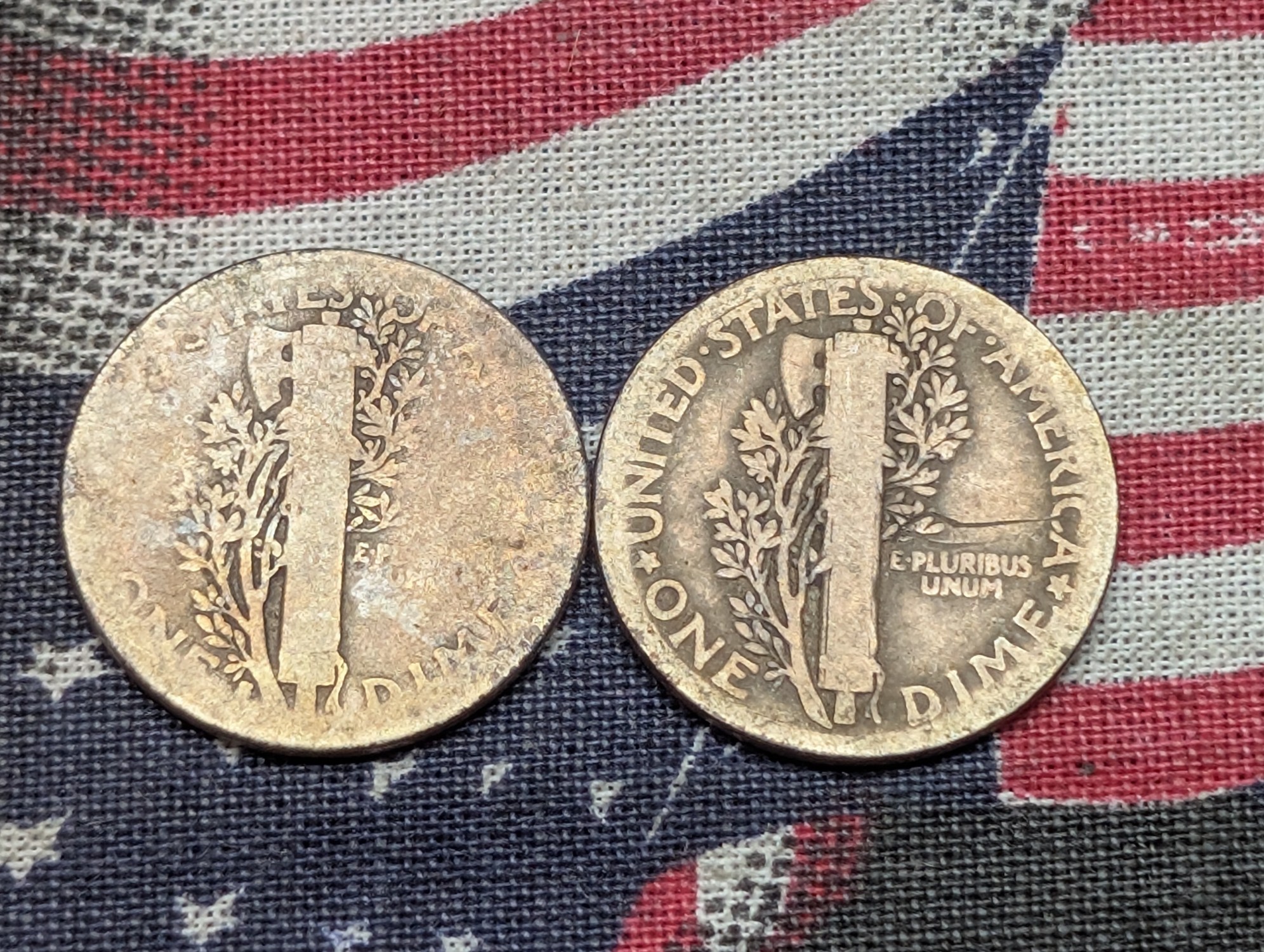 1916-P&S 90% Silver Mercury Dimes