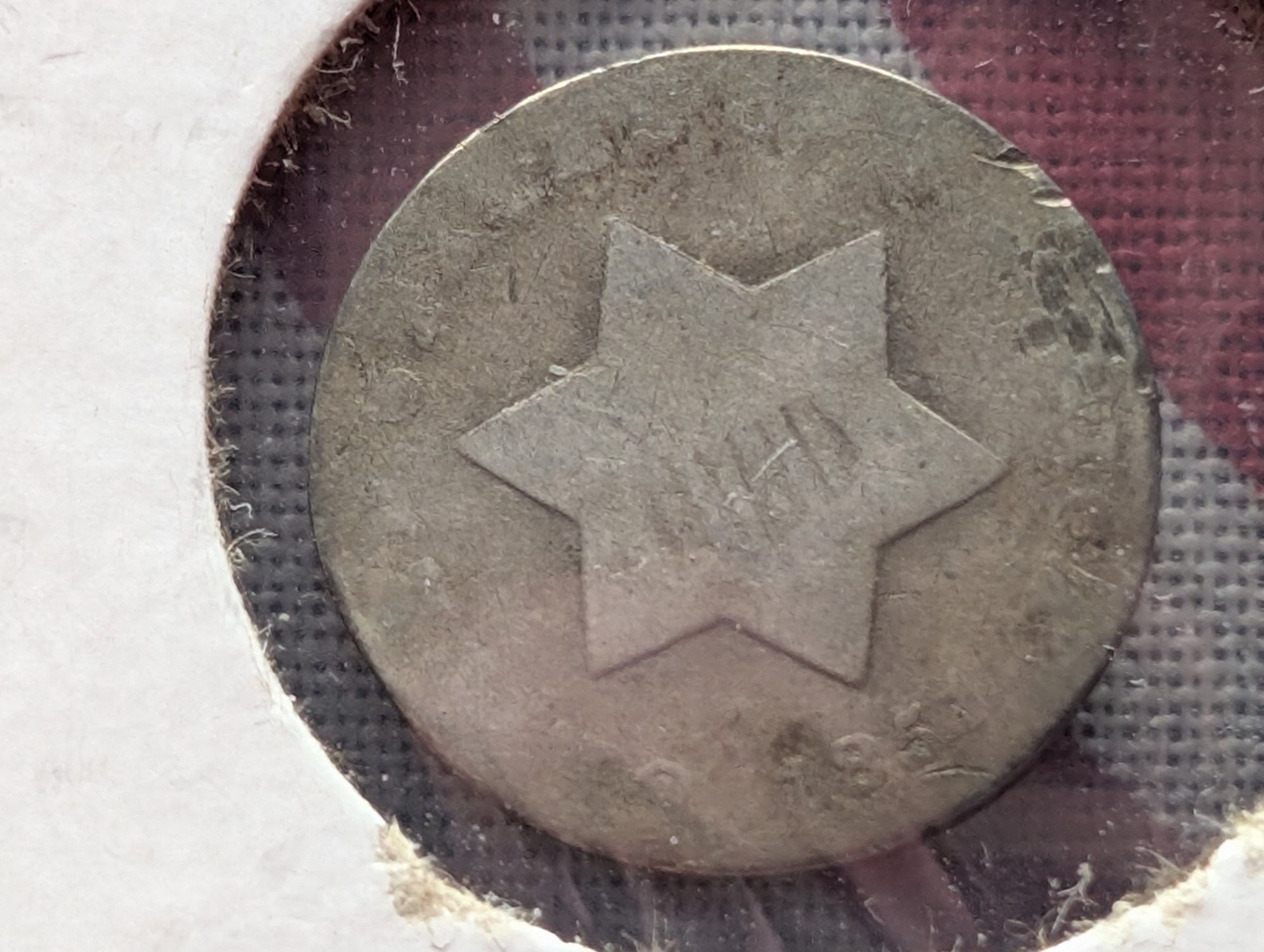 1851 75% Silver Three Cent Piece
