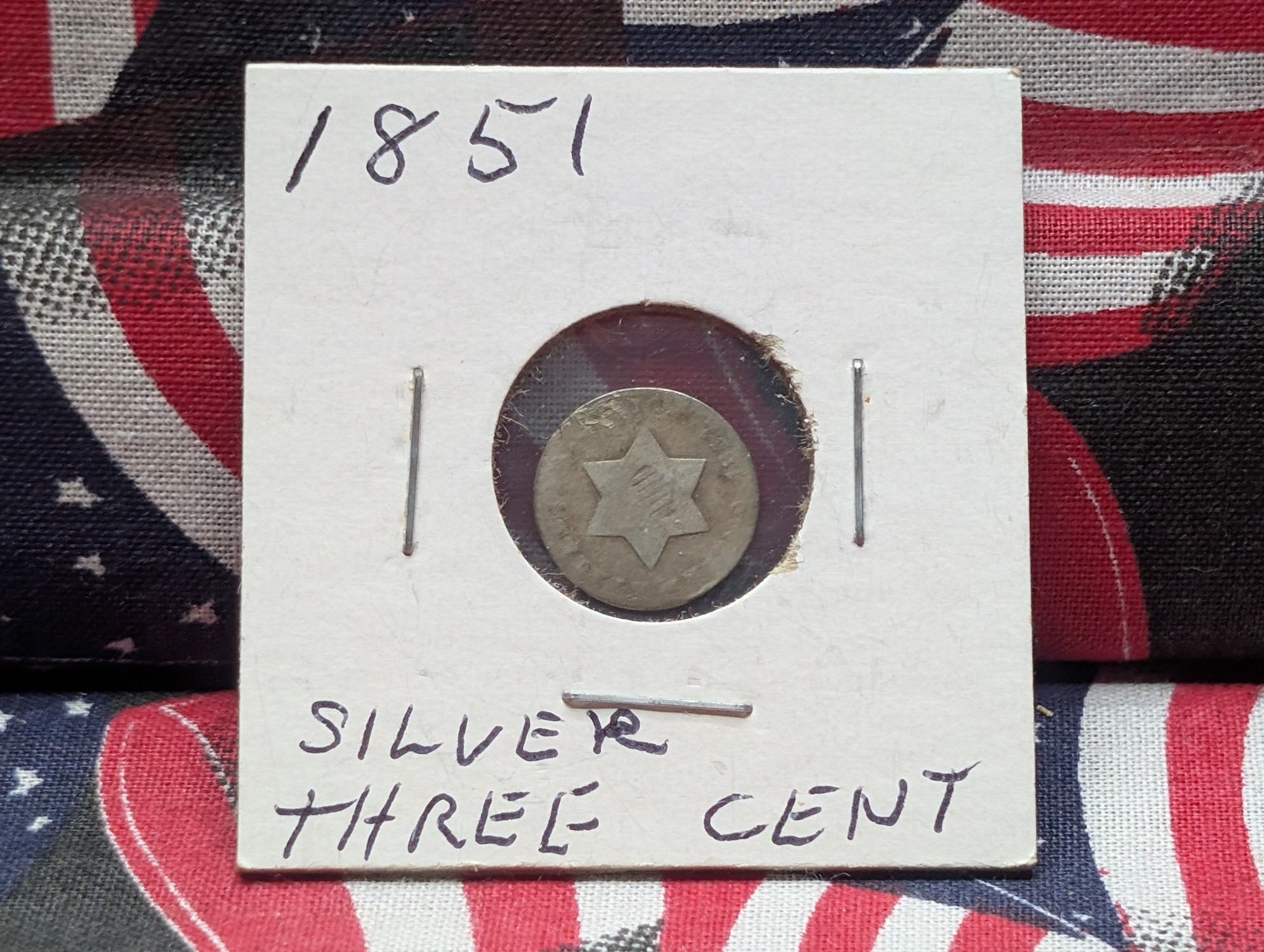 1851 75% Silver Three Cent Piece