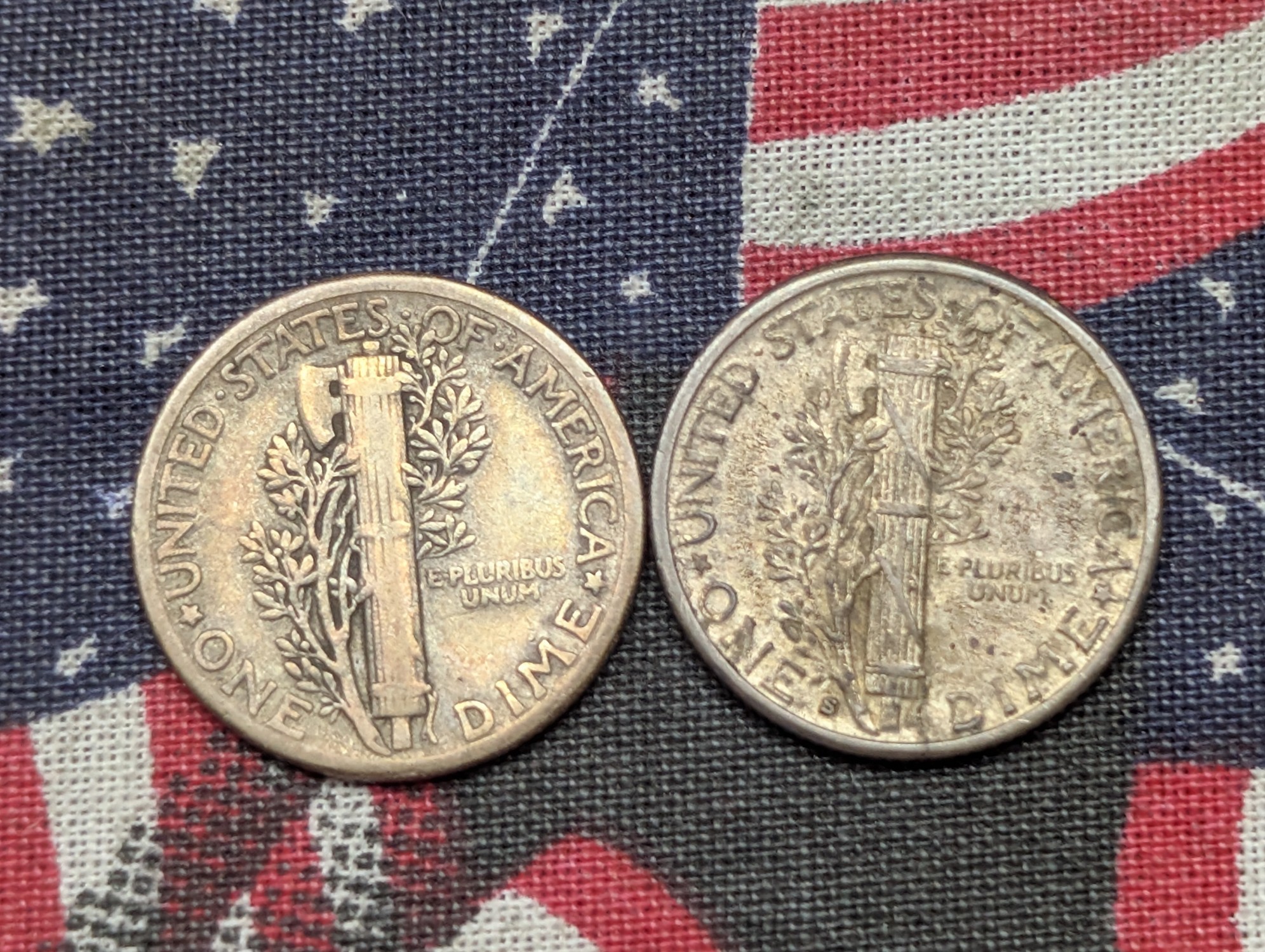 1928-P and 1928-S 90% Silver Mercury Dimes