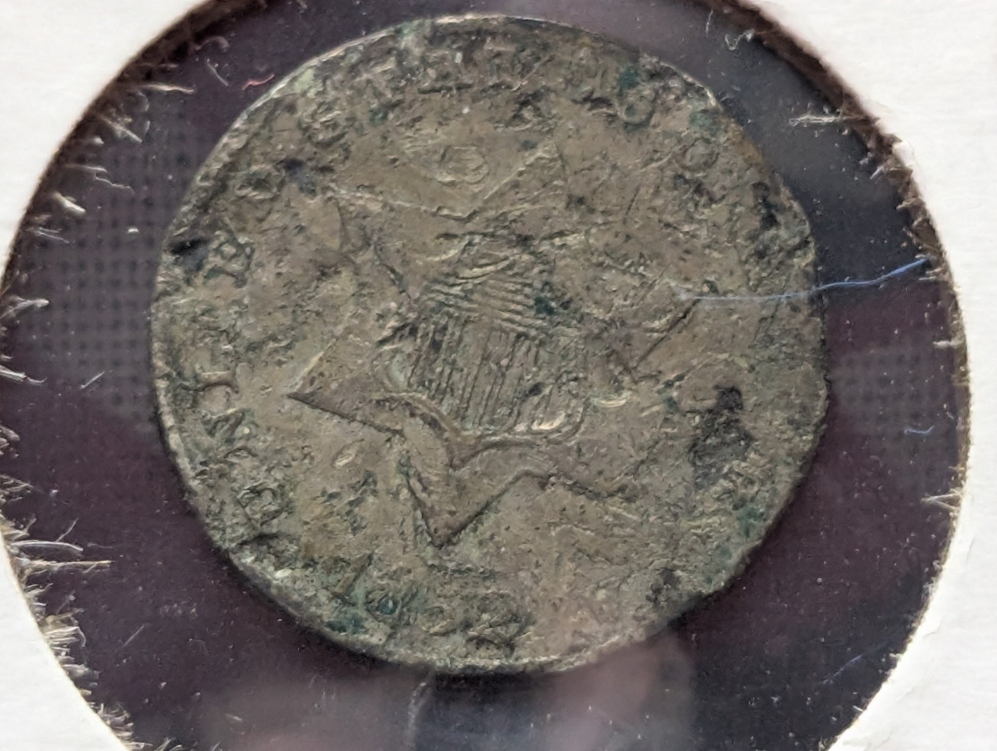 1852 75% Silver Three Cent Piece