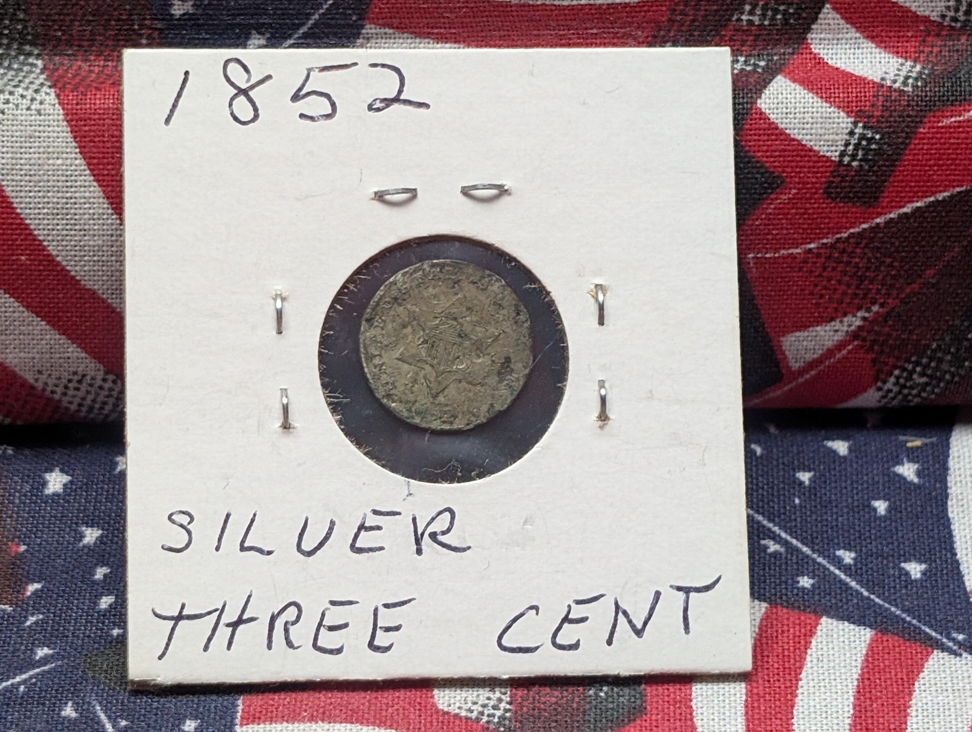 1852 75% Silver Three Cent Piece