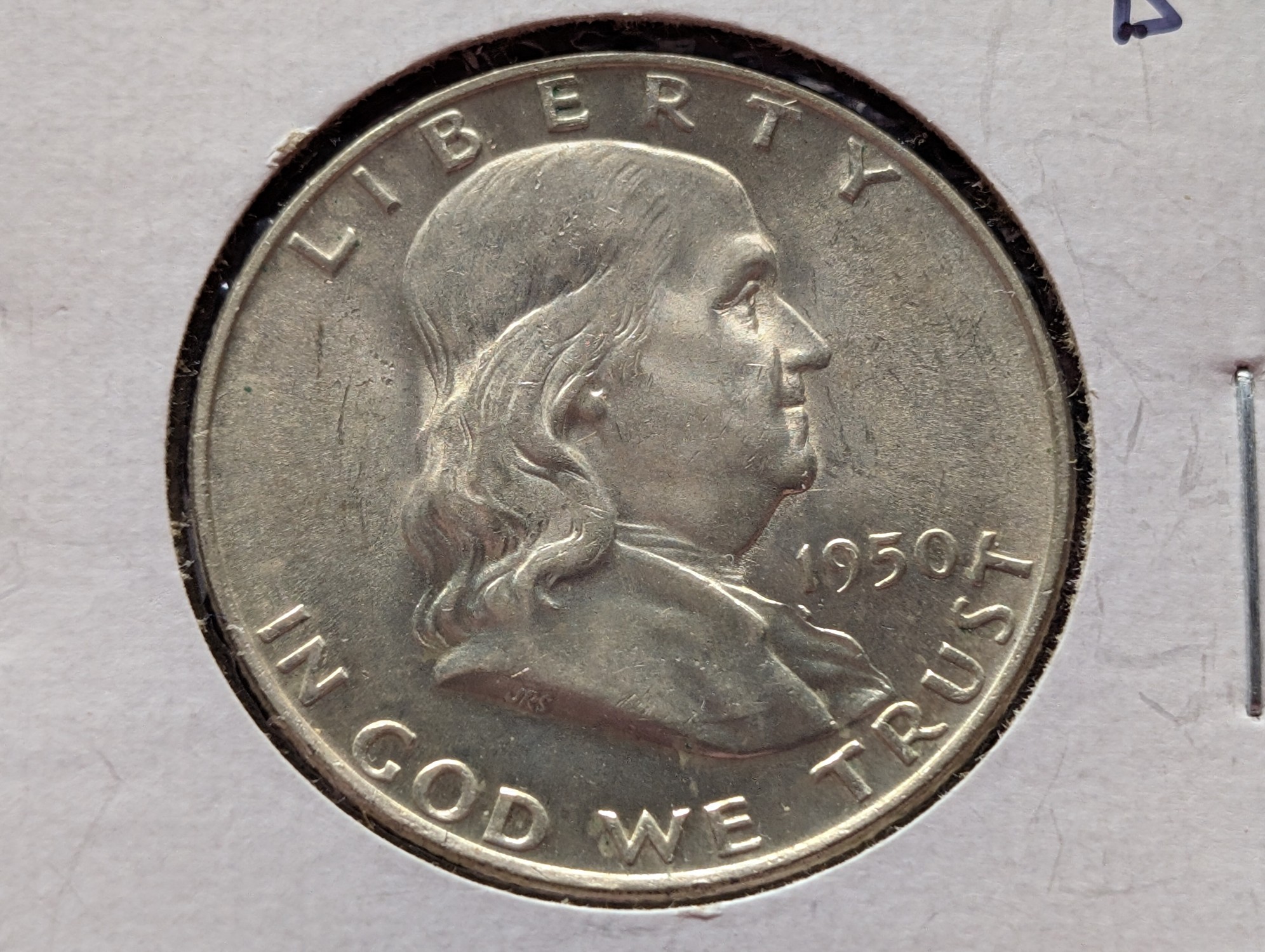 1950-D Franklin 90% Silver Half Dollar