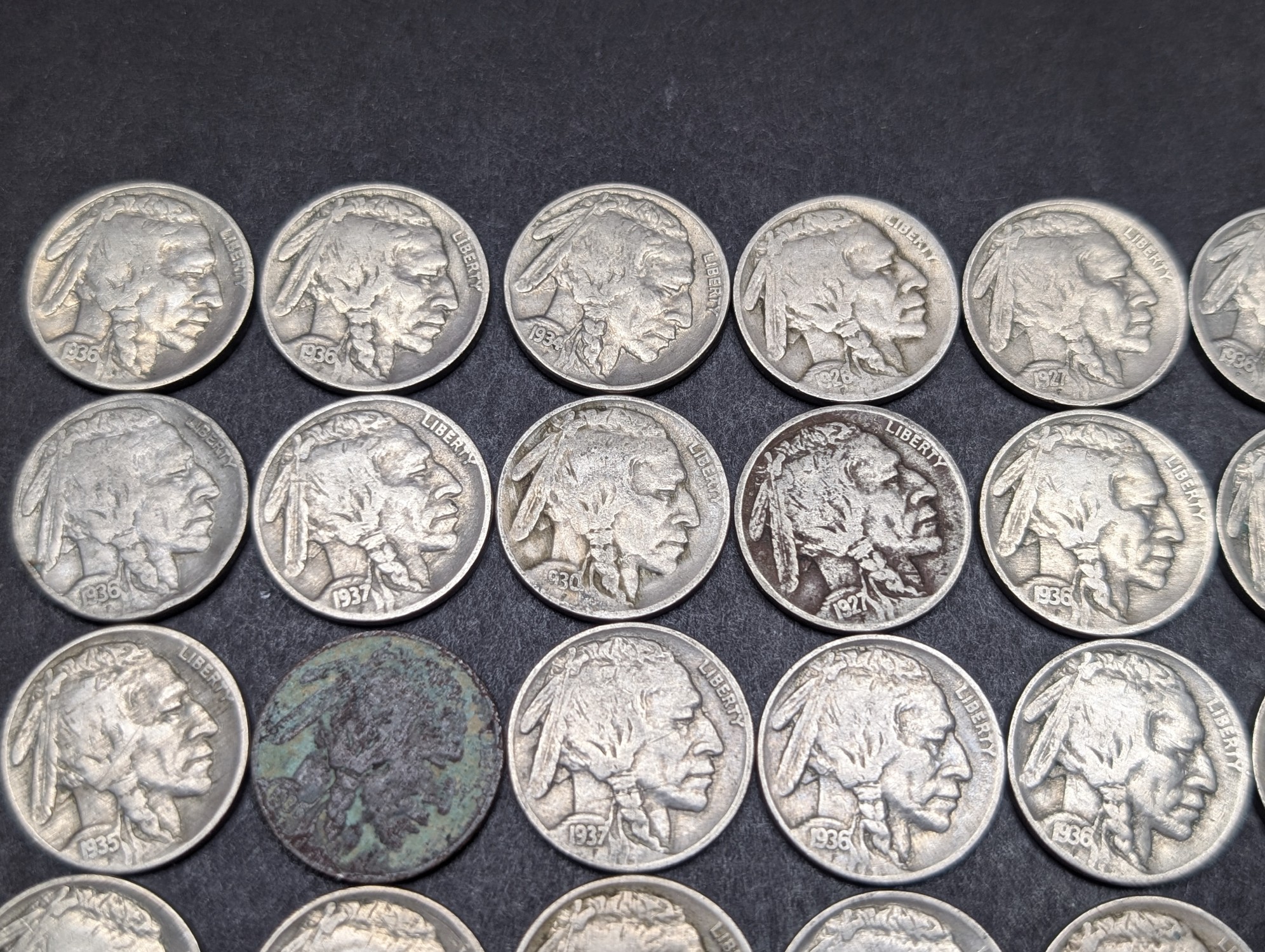 (50) Assorted Indian Head Buffalo Nickels, Good Readable Dates, No Key Dates