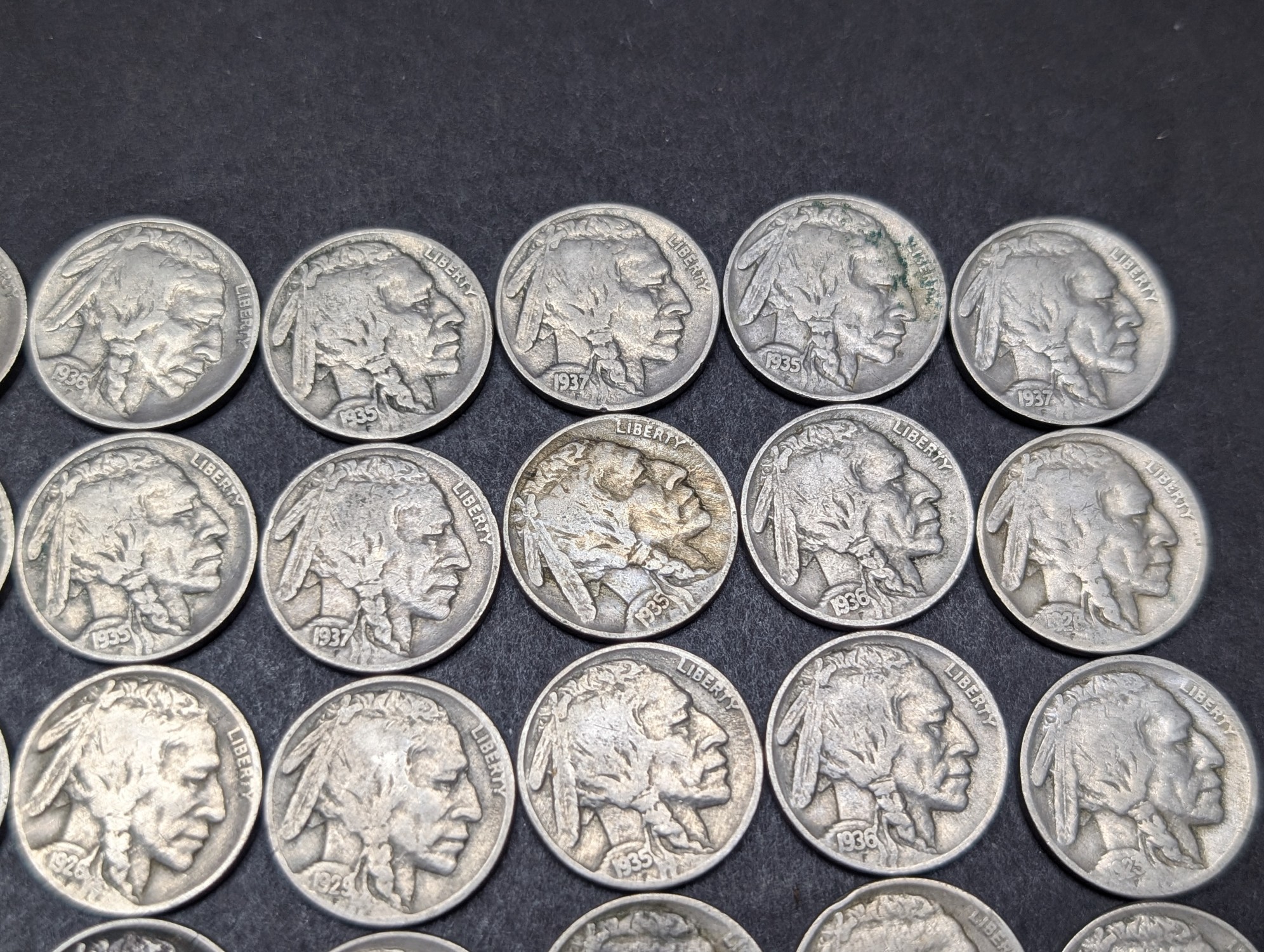 (50) Assorted Indian Head Buffalo Nickels, Good Readable Dates, No Key Dates