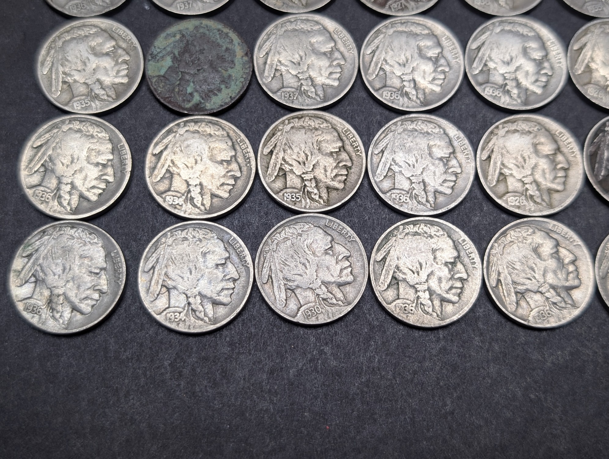 (50) Assorted Indian Head Buffalo Nickels, Good Readable Dates, No Key Dates