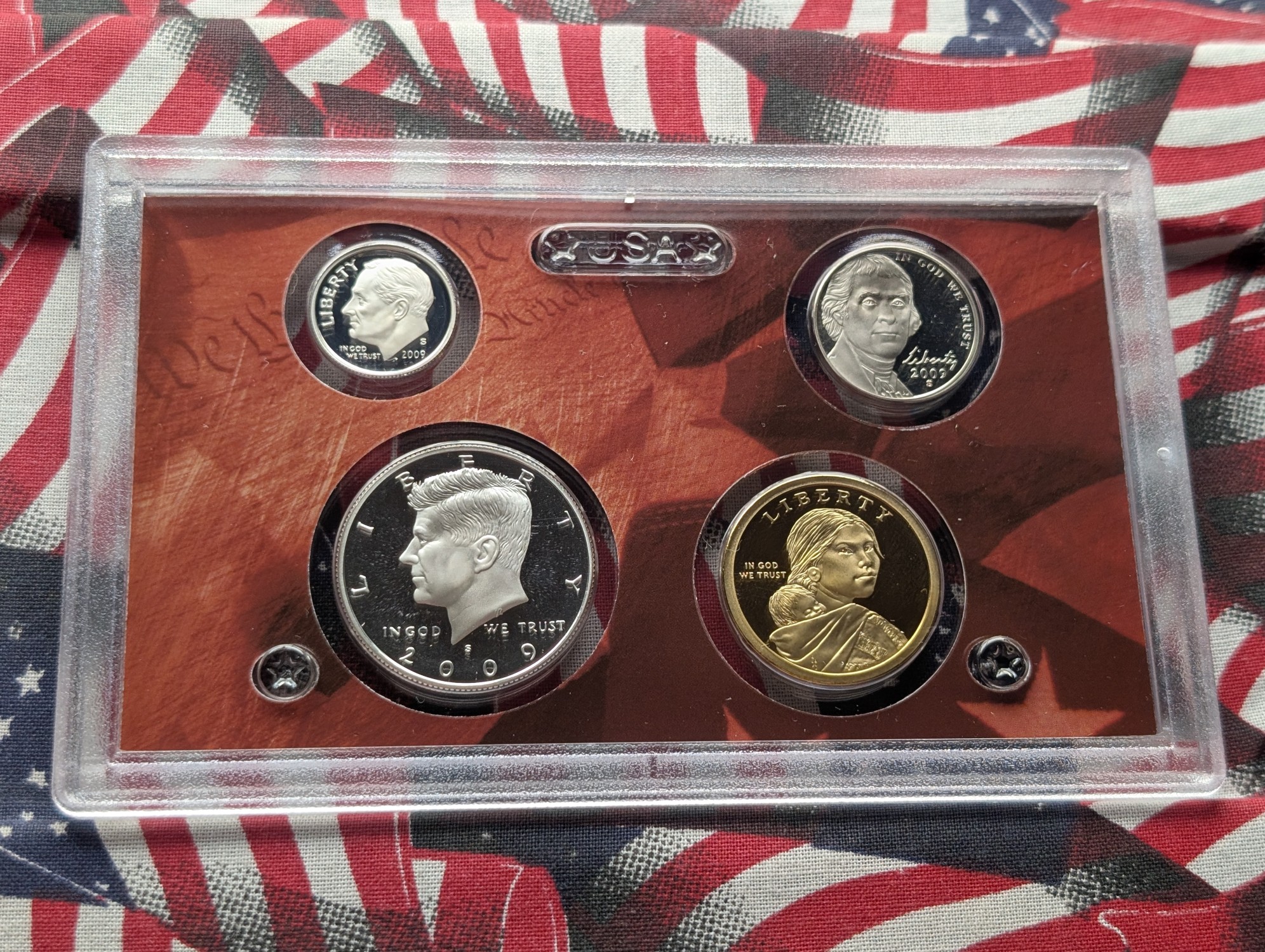 2009-S U.S. Mint Silver Proof Set Including Territorial Quarters, Presidential Dollars, Bicentennial Lincoln Cents and Sacagawea Three Siste