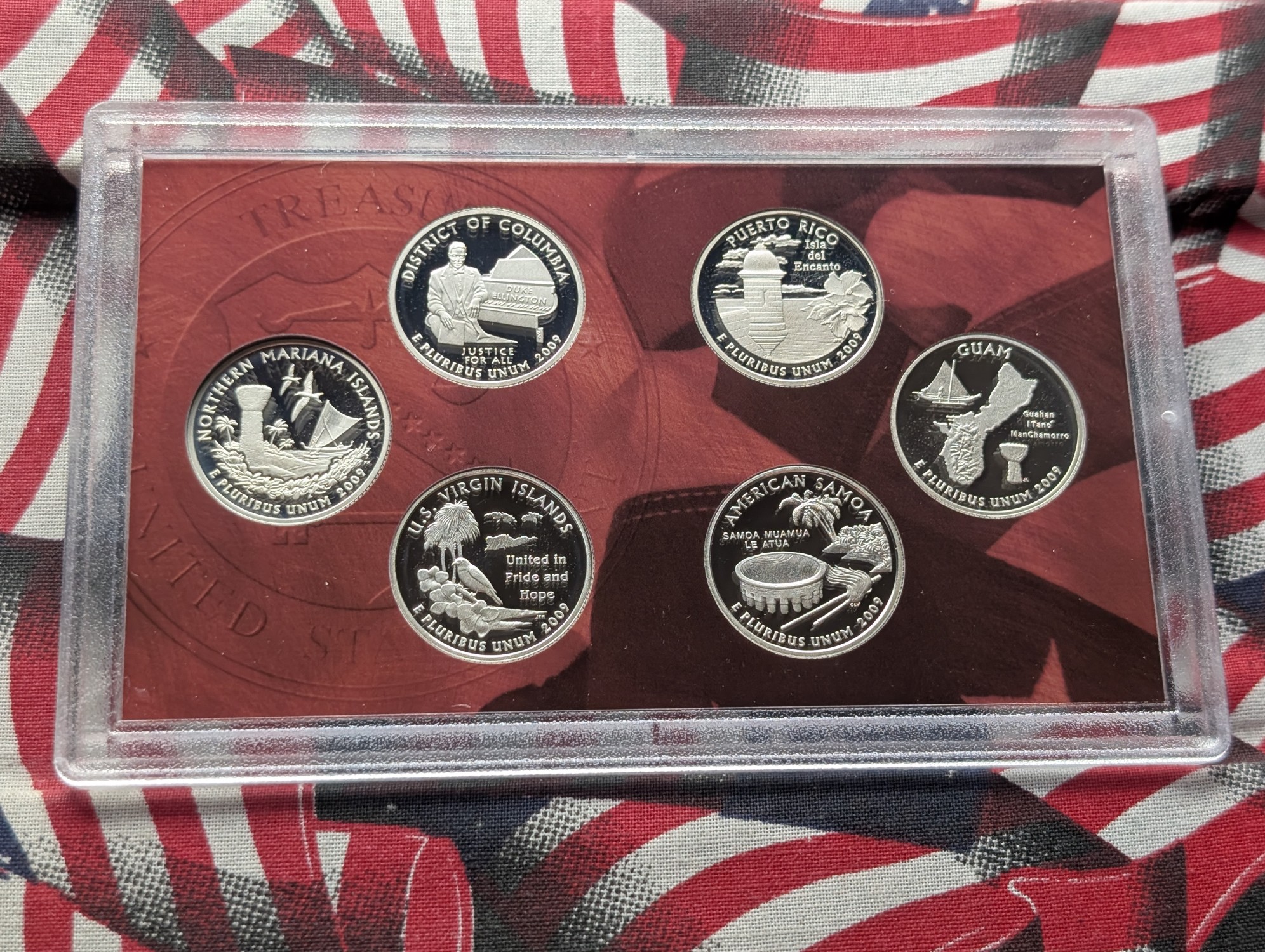 2009-S U.S. Mint Silver Proof Set Including Territorial Quarters, Presidential Dollars, Bicentennial Lincoln Cents and Sacagawea Three Siste