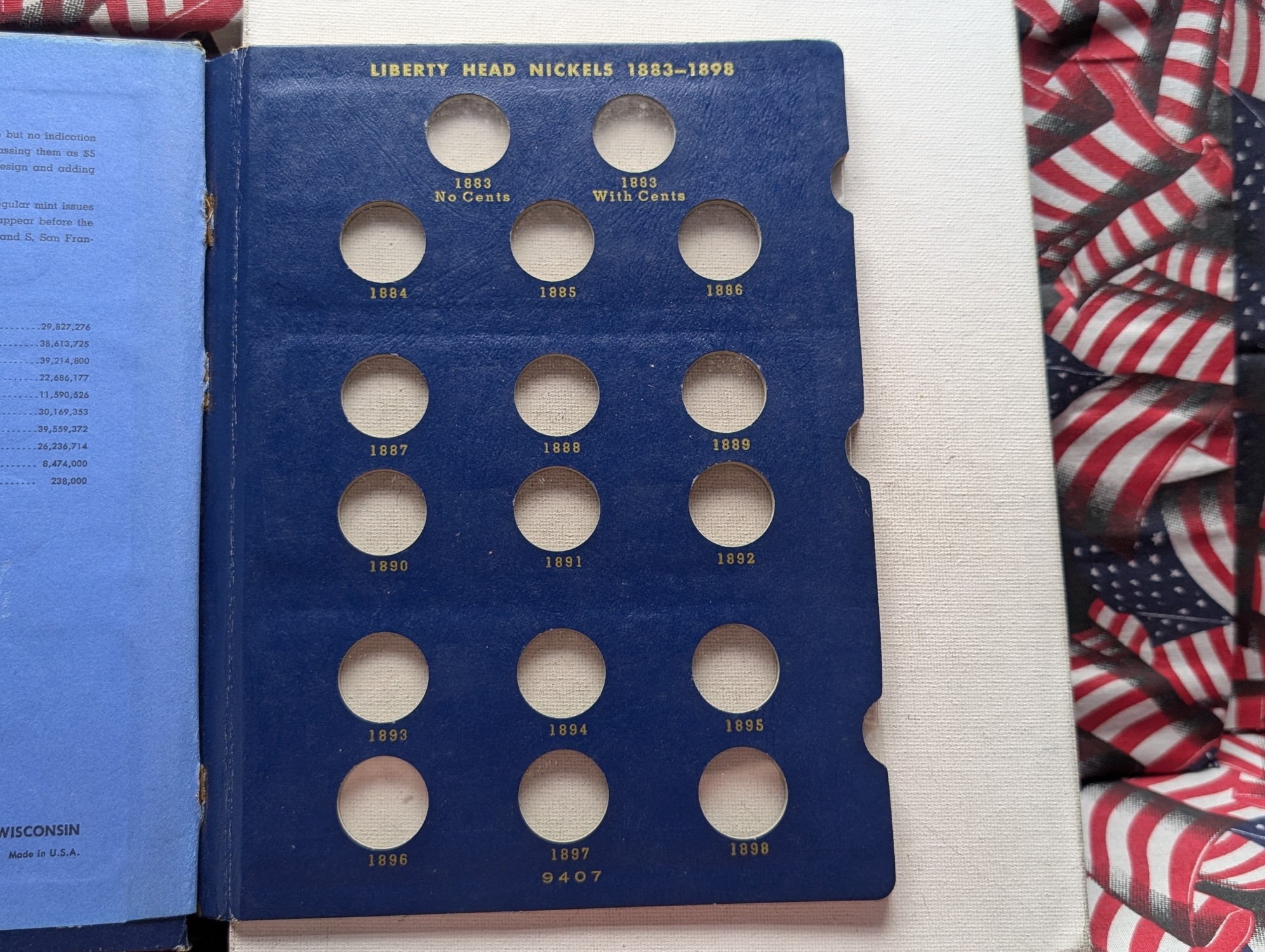 Whitman Liberty Head V Nickel Slide Album, with 3 Coins 1900, 1906 and 1912