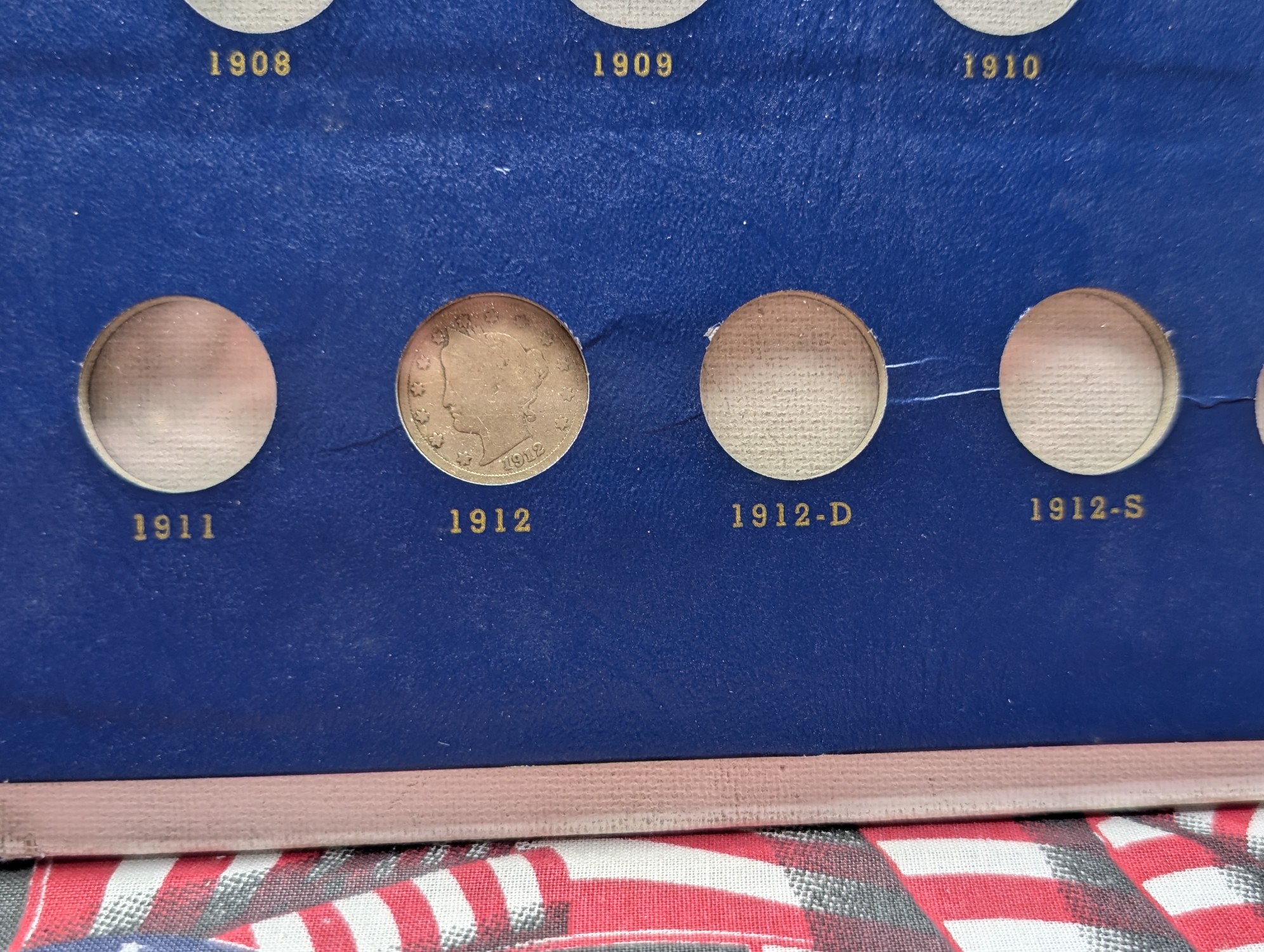 Whitman Liberty Head V Nickel Slide Album, with 3 Coins 1900, 1906 and 1912