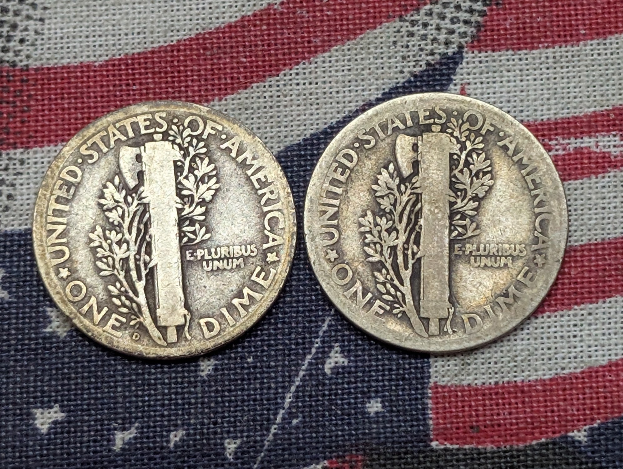 1924-P&D 90% Silver Mercury Dimes