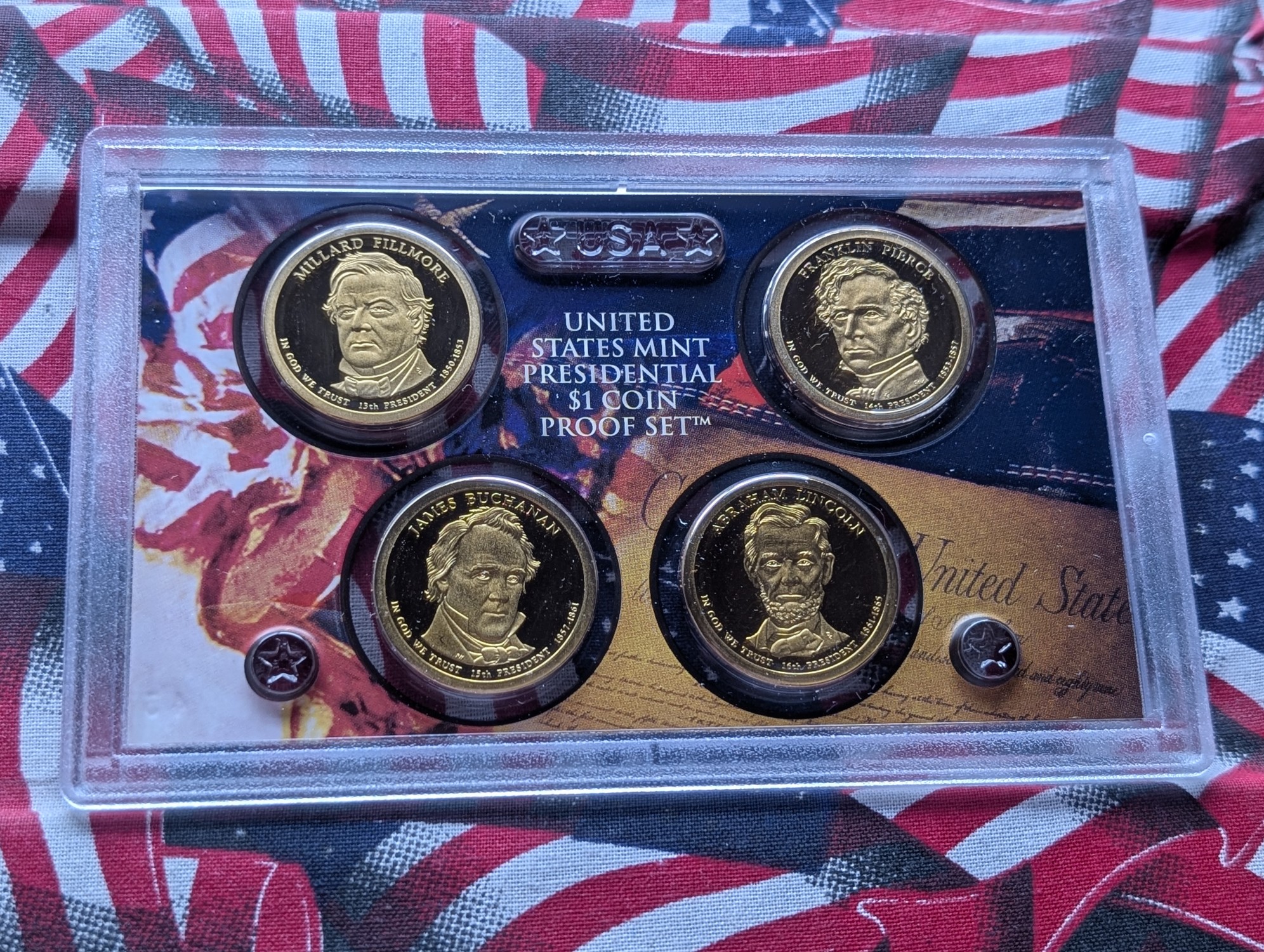 2010-S U.S. Mint Silver Proof Set With ATB Quarters, Presidential Dollars, & Great Law of Peace Sacagawea Dollar in OGP w/ COA - (7) 90% Sil