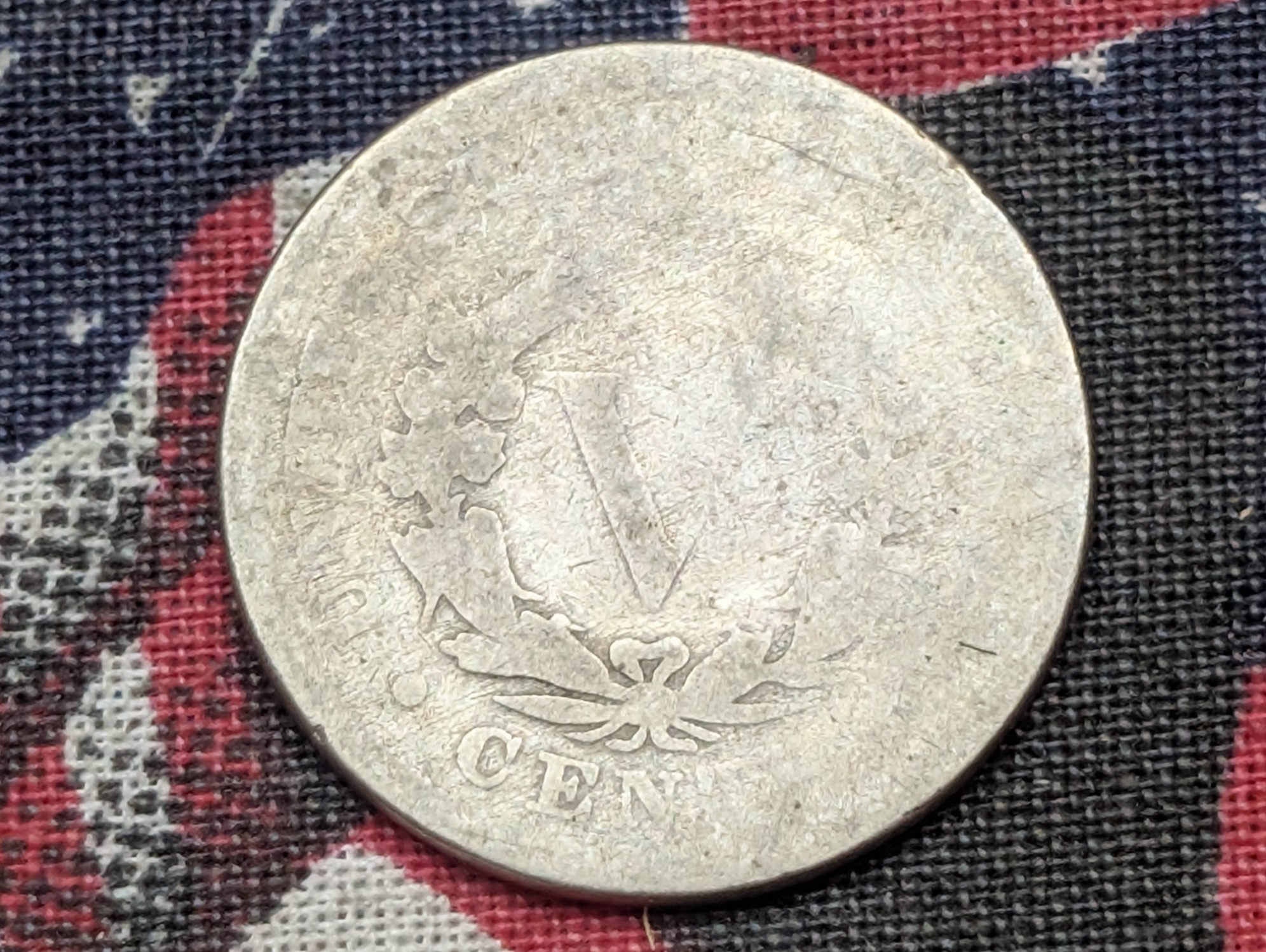 1887 Liberty Head V Nickel, Off Centered