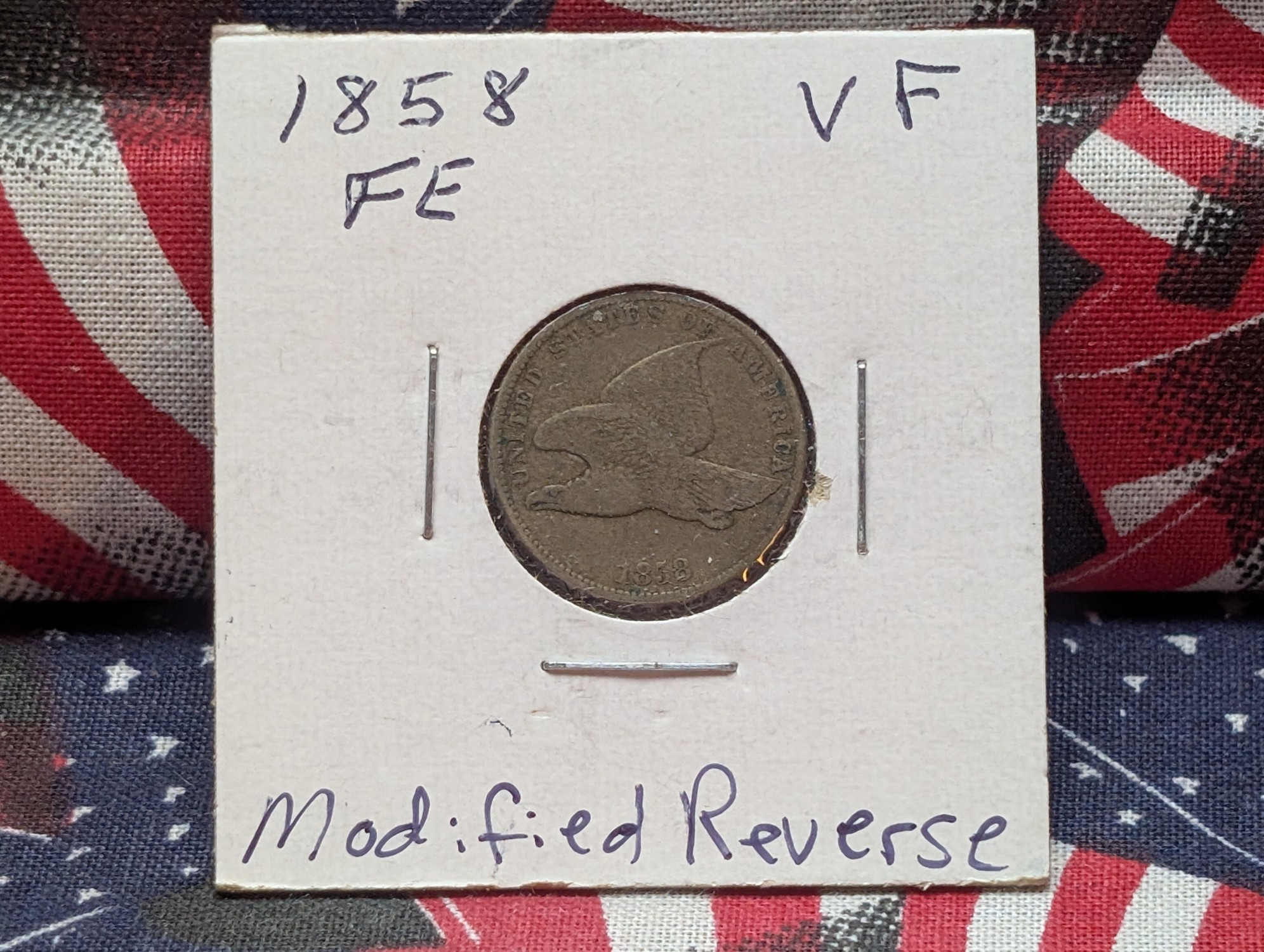 1858 Flying Eagle One Cent, Modified Reverse