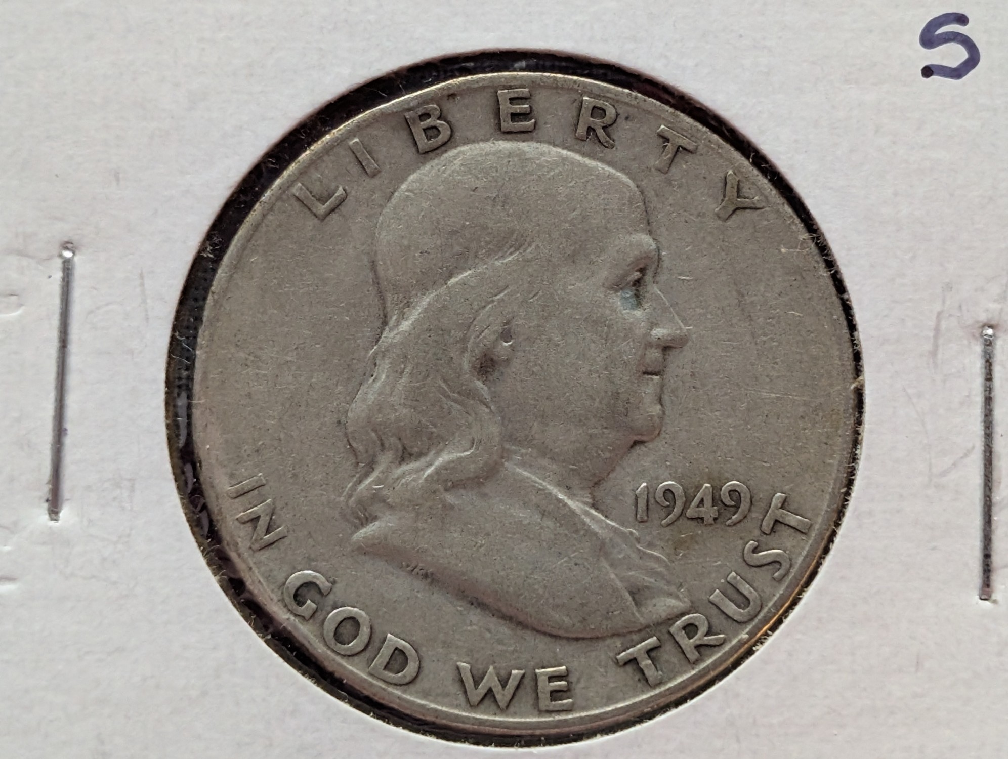 1949-S Franklin 90% Silver Half Dollar