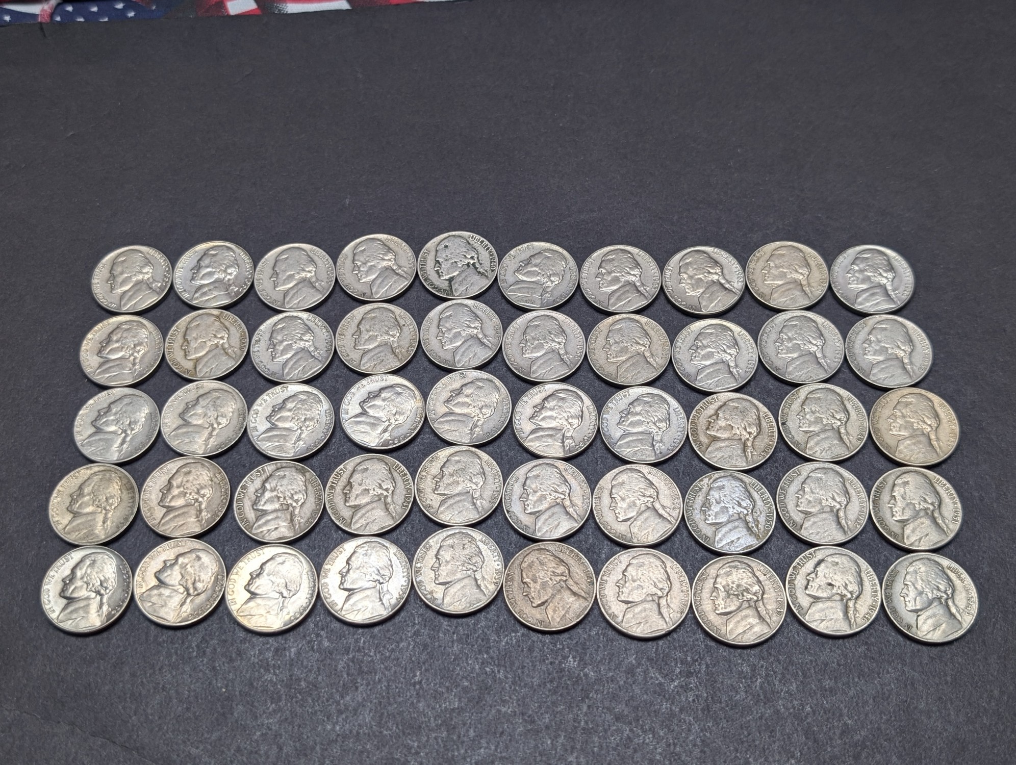 (50) Mixed Dates and Mint Marks Jefferson Nickels