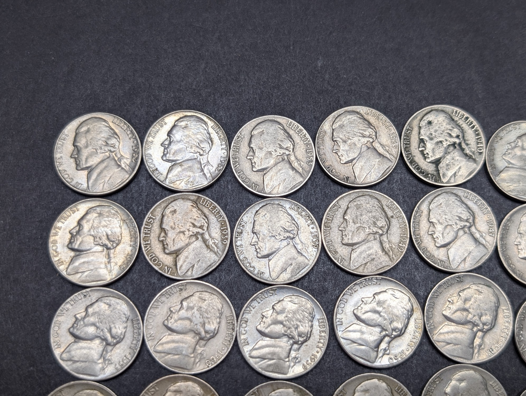 (50) Mixed Dates and Mint Marks Jefferson Nickels