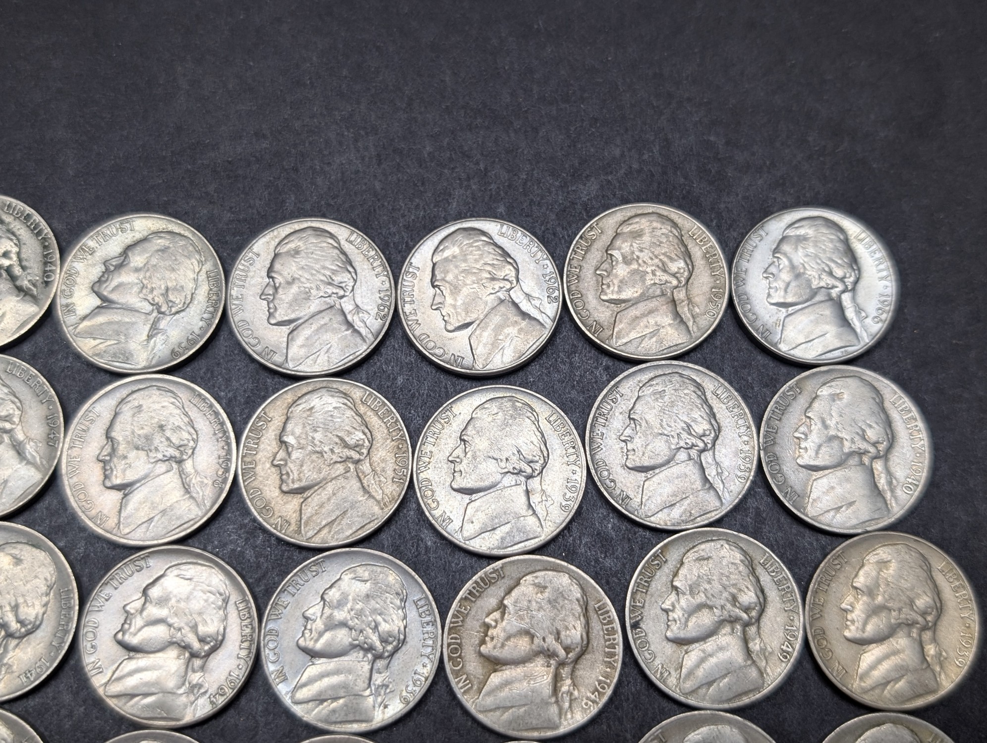 (50) Mixed Dates and Mint Marks Jefferson Nickels