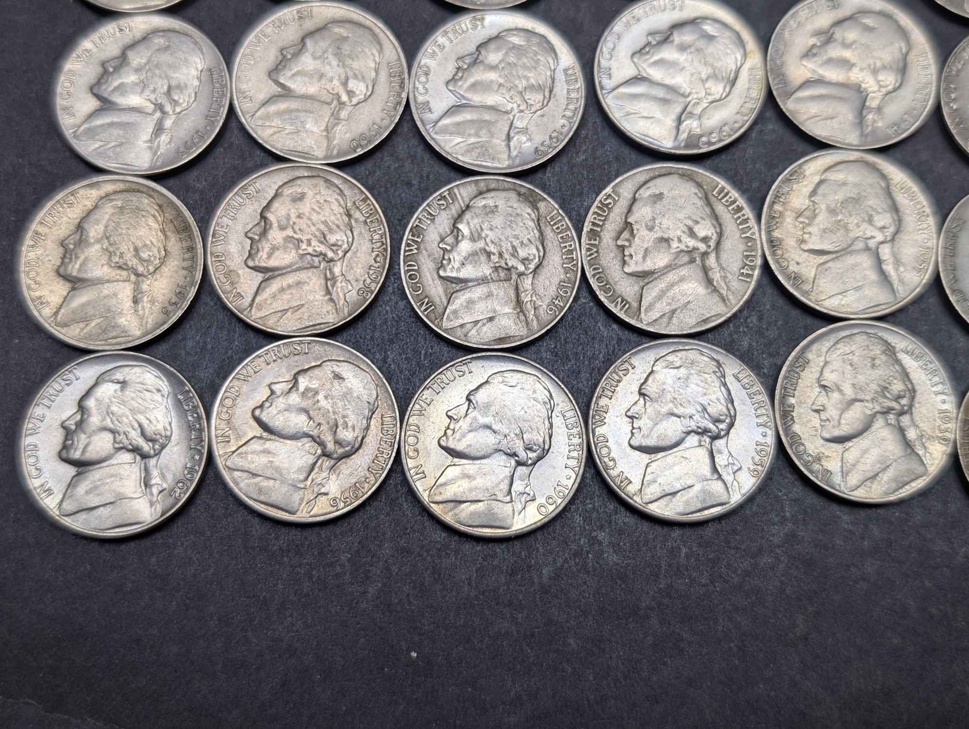 (50) Mixed Dates and Mint Marks Jefferson Nickels