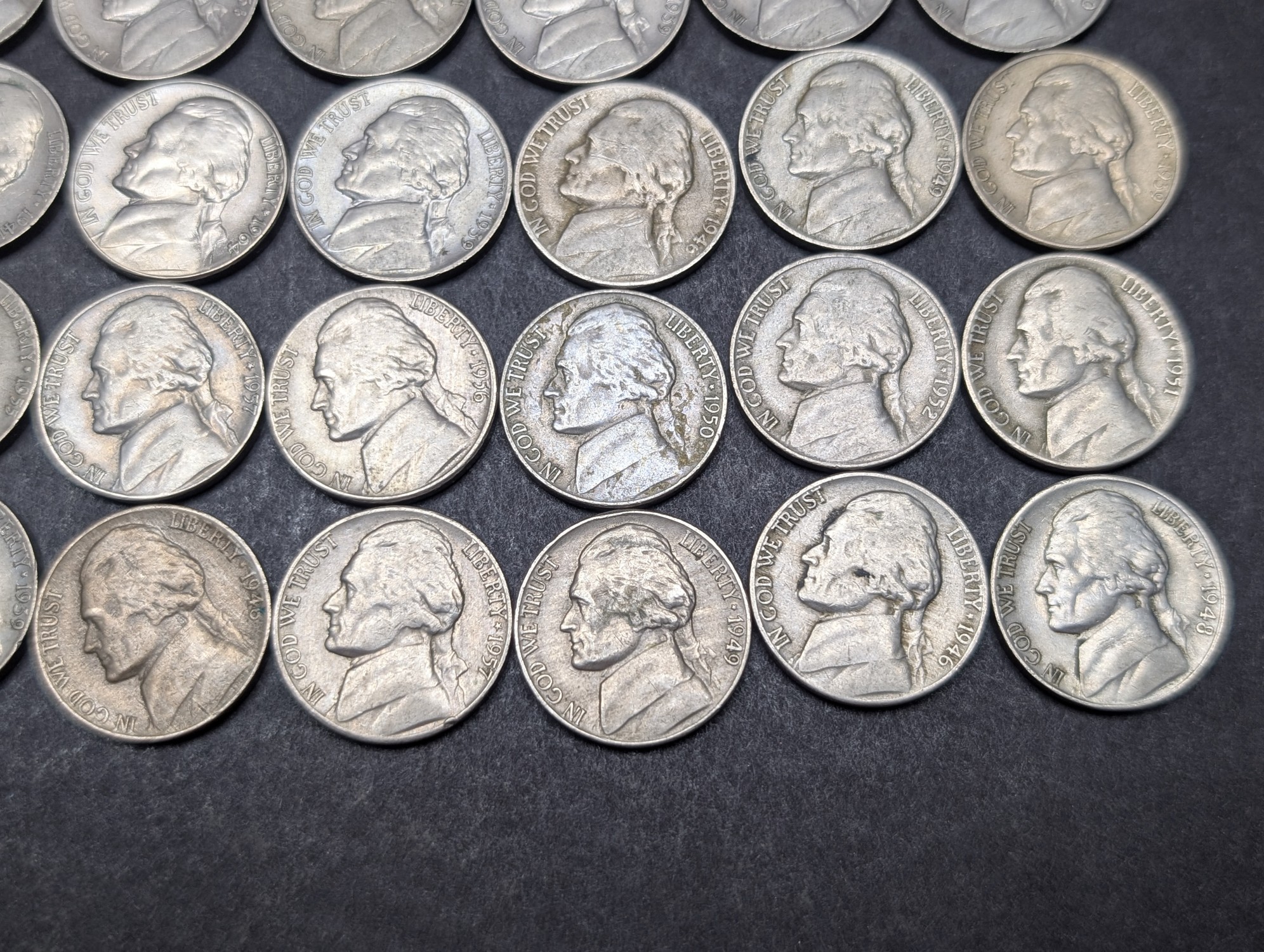 (50) Mixed Dates and Mint Marks Jefferson Nickels